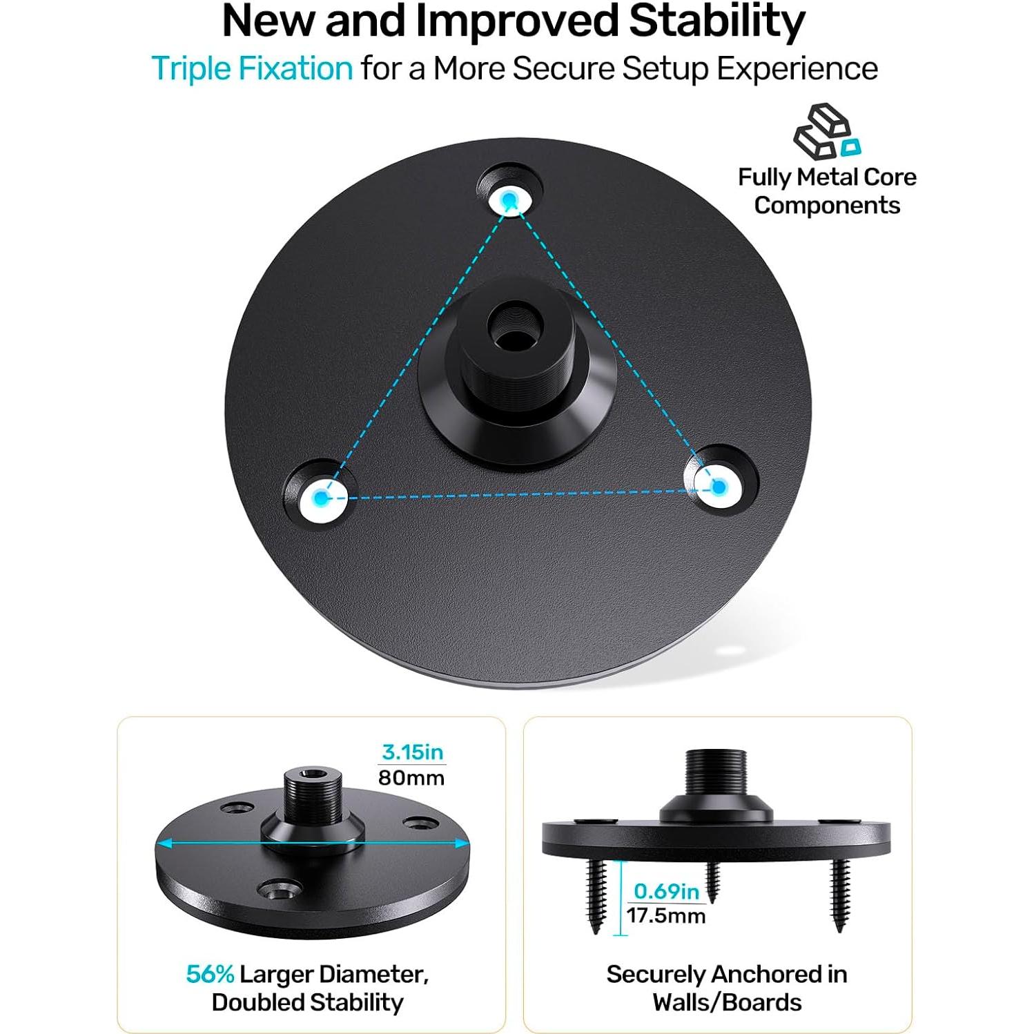Soporte de Micrófono de Brida con Adaptador 5/8" a 3/8" - Metal