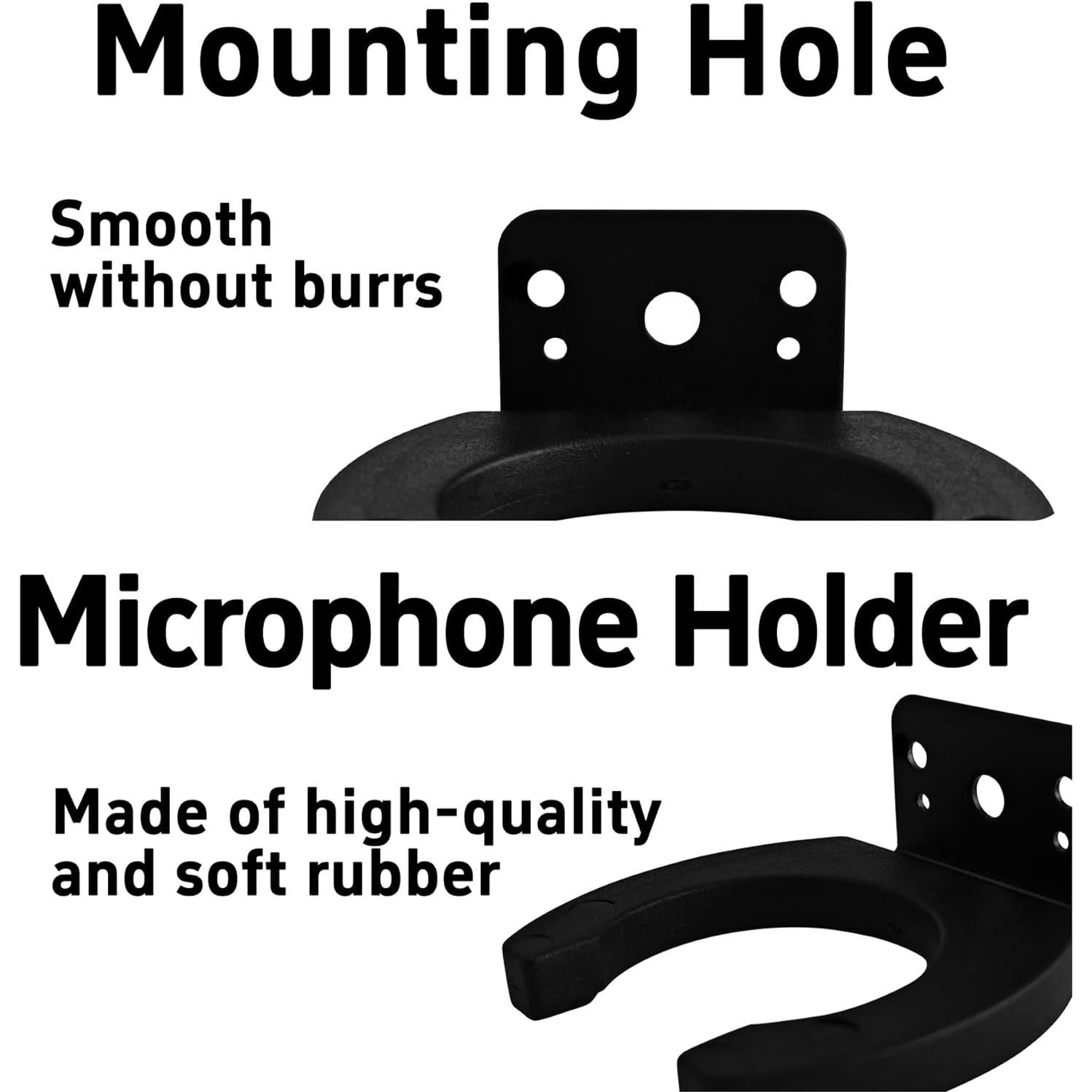 Soporte de Clip para Micrófono 2PCS Metal Negro 43mm ID