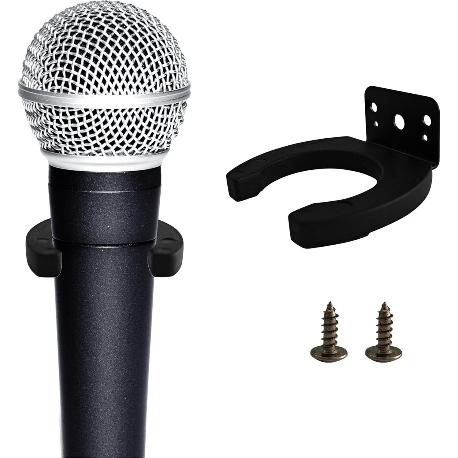 Soporte de Clip para Micrófono 2PCS Metal Negro 43mm ID