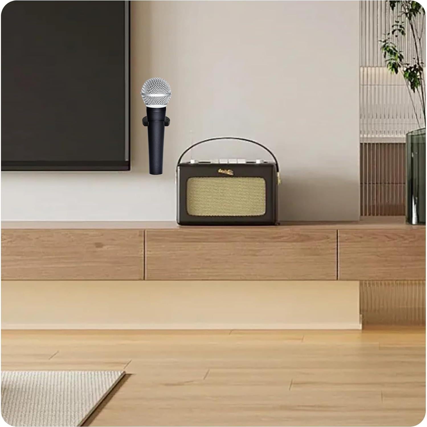 Soporte de Clip para Micrófono 2PCS Metal Negro 43mm ID