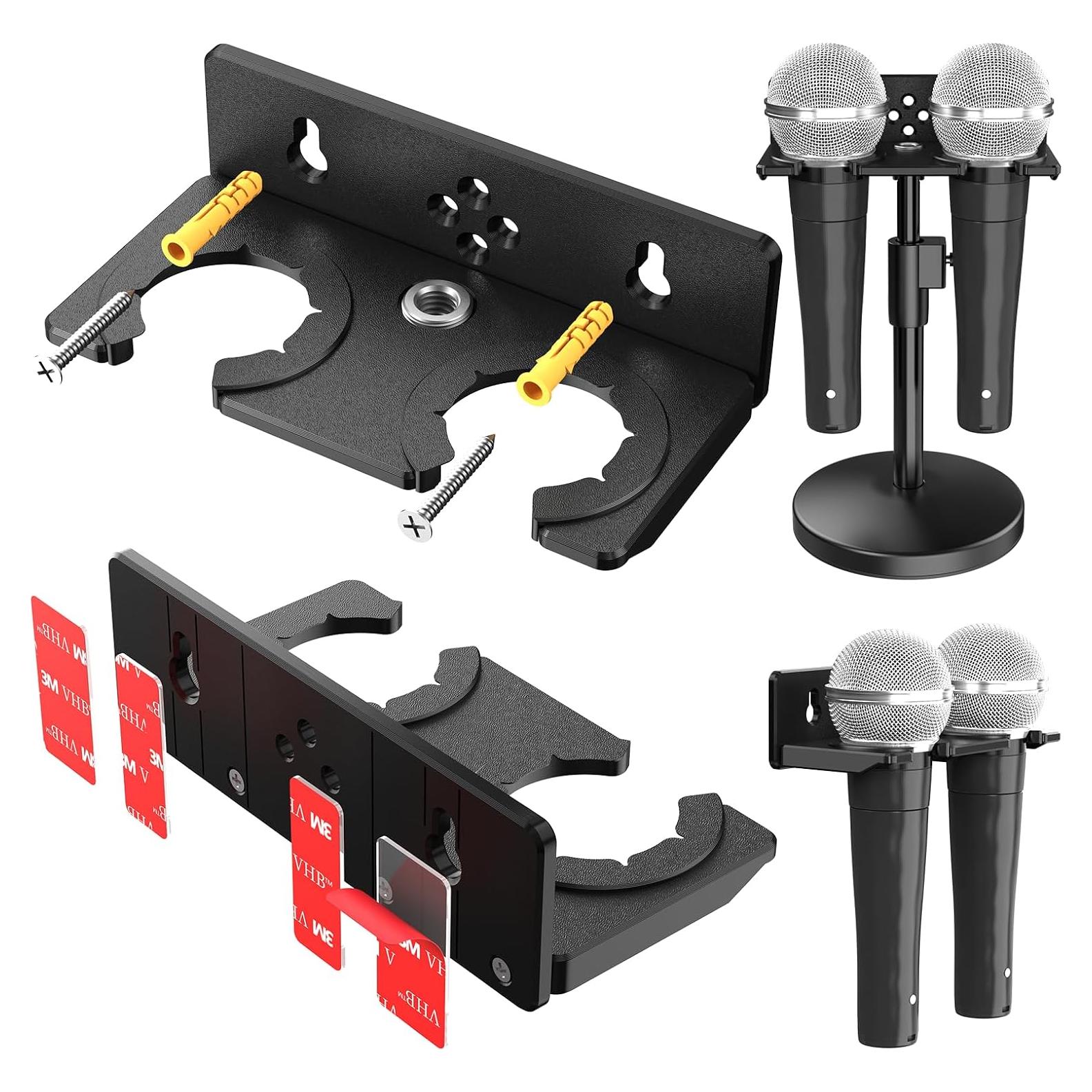 Soporte Multi Micrófono 4-en-1 - Instalación Sin Perforación