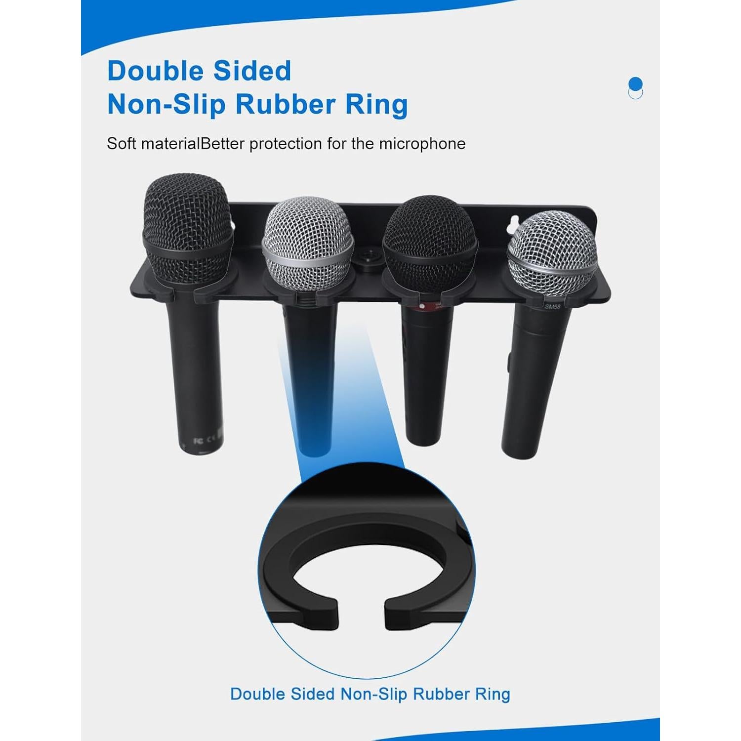 Soporte Multi Micrófono Borenbuir para 4 Micrófonos - Negro