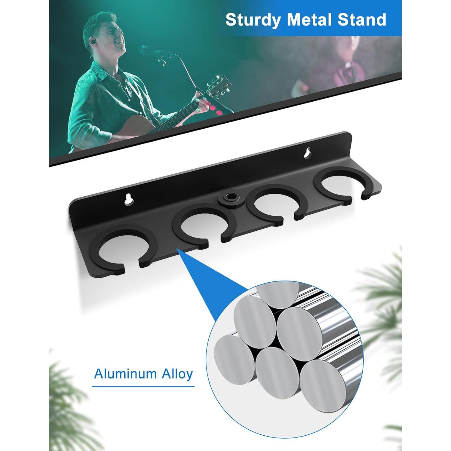 Soporte Multi Micrófono Borenbuir para 4 Micrófonos - Negro