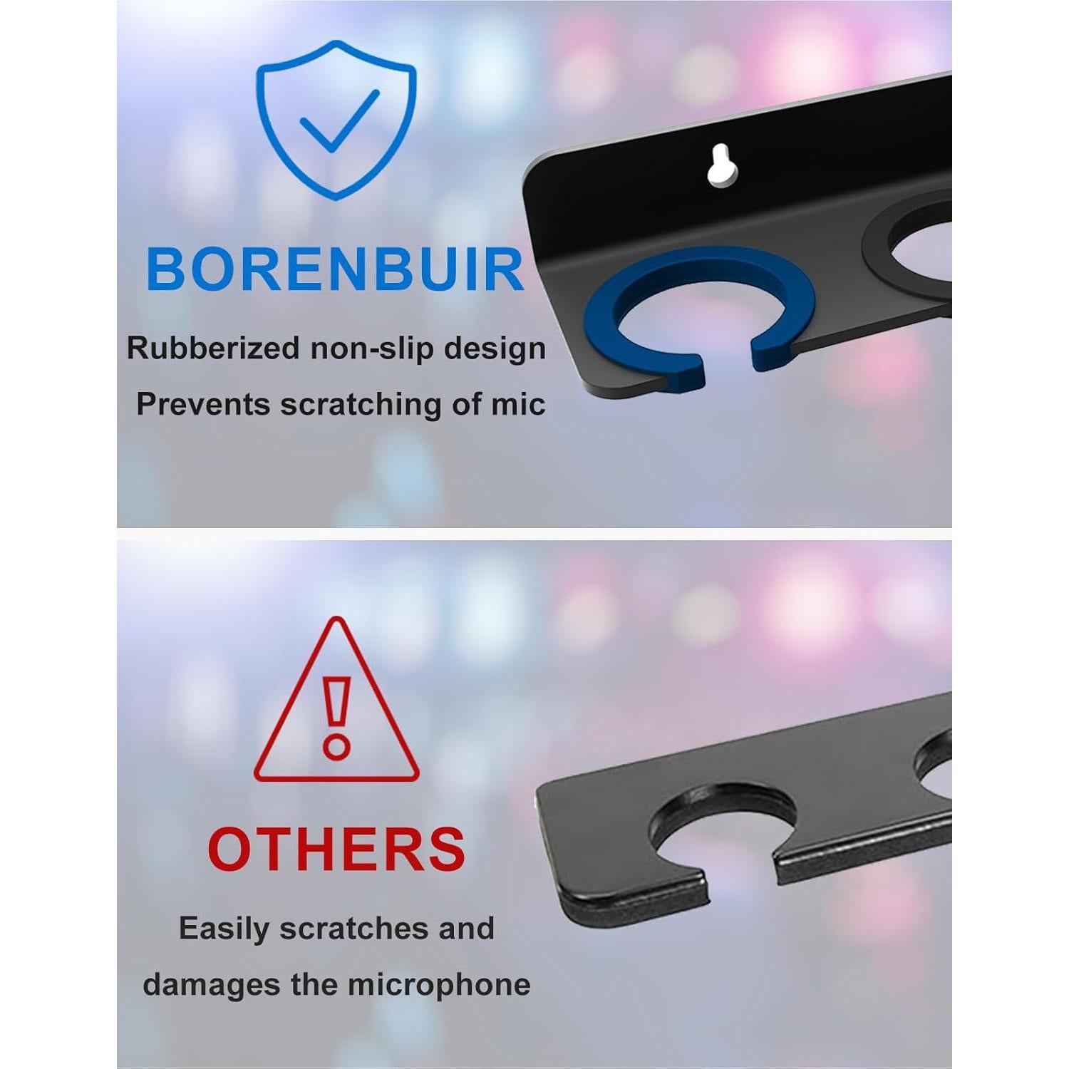 Soporte Multi Micrófono Borenbuir para 4 Micrófonos - Negro