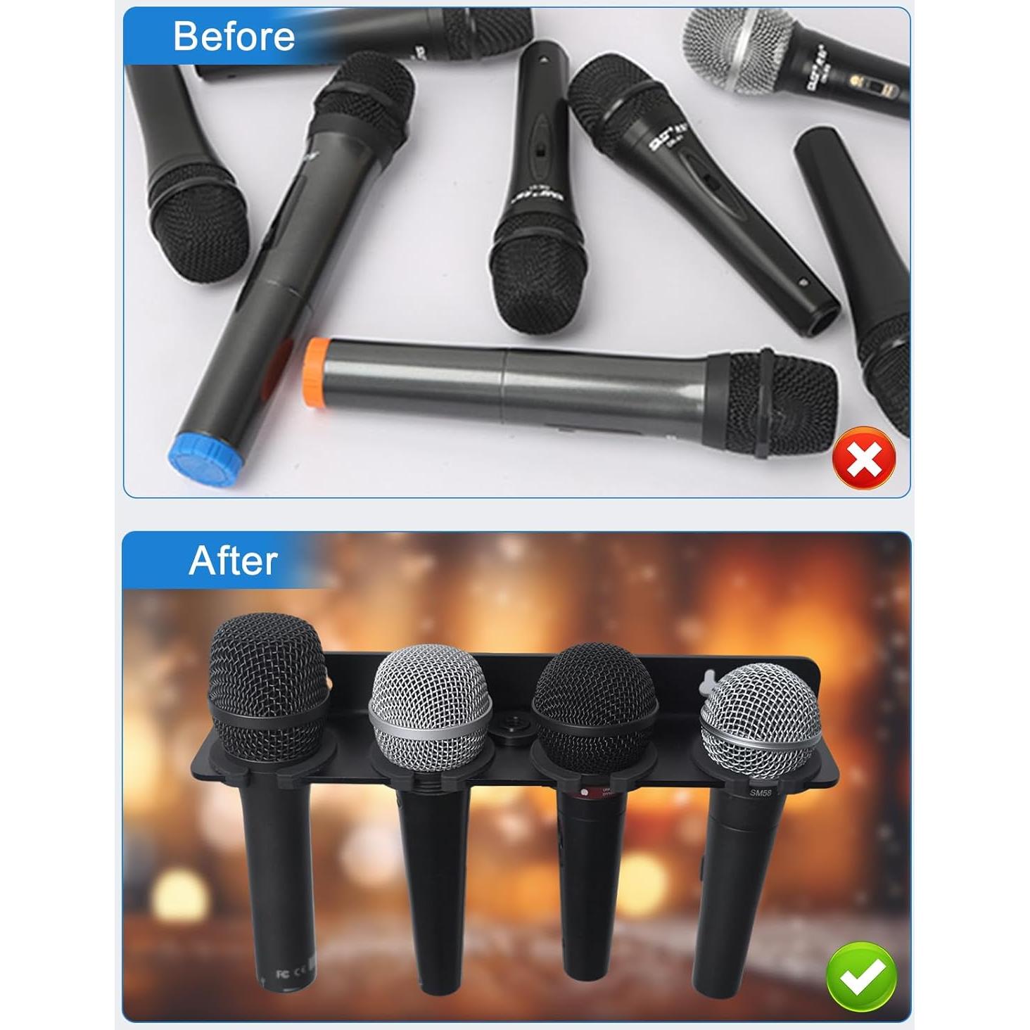 Soporte Multi Micrófono Borenbuir para 4 Micrófonos - Negro