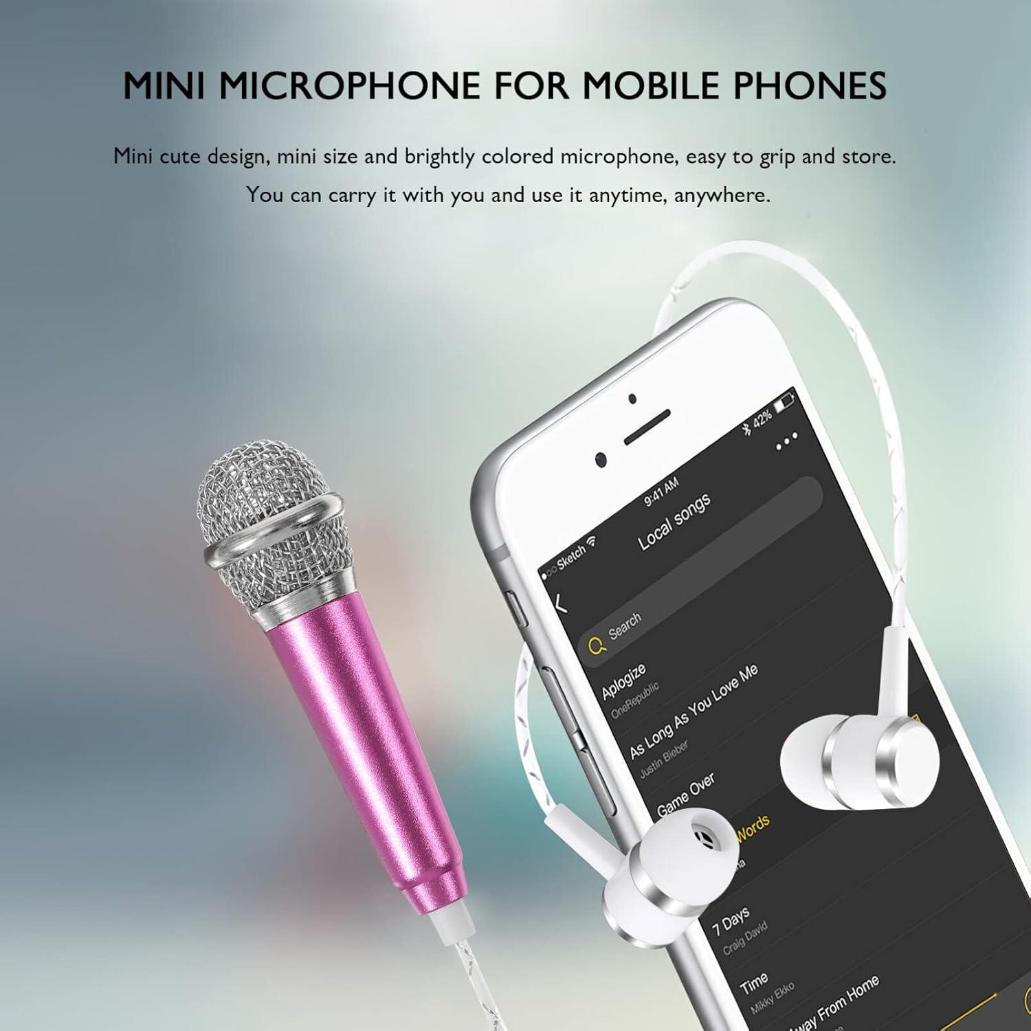 Mini Micrófono Karaoke Milisten - 4 Piezas, Portátil 5.8cm