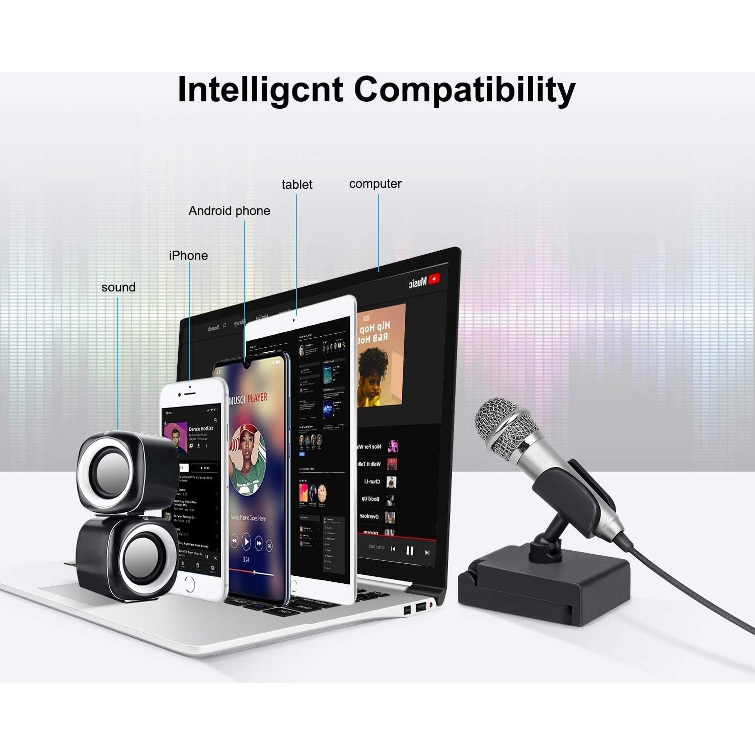 Micrófono Mini Uniwit Portátil para Grabación de Voz y Video