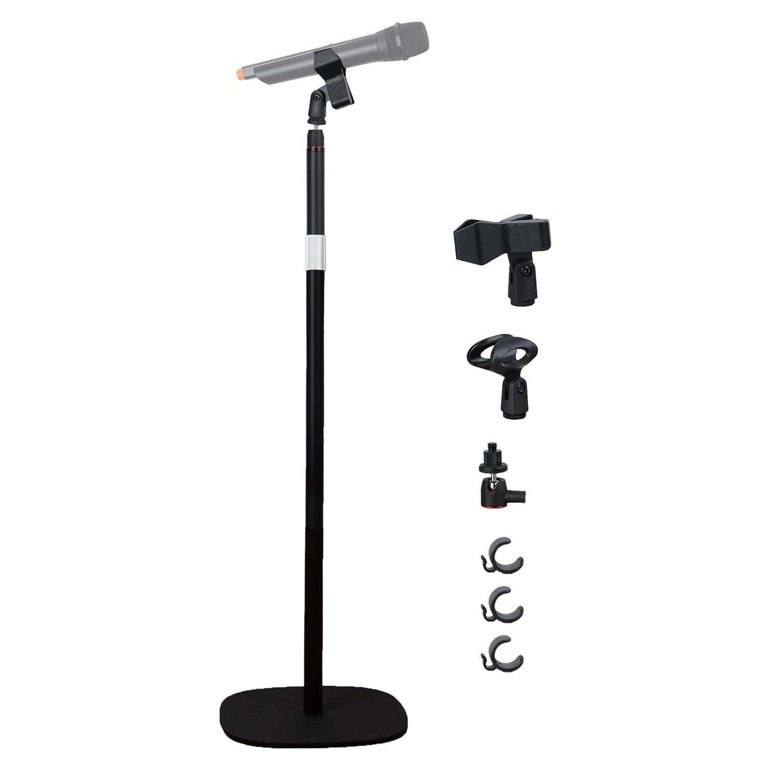 Soporte de Micrófono de Piso Ajustable HC-101-02 Negro