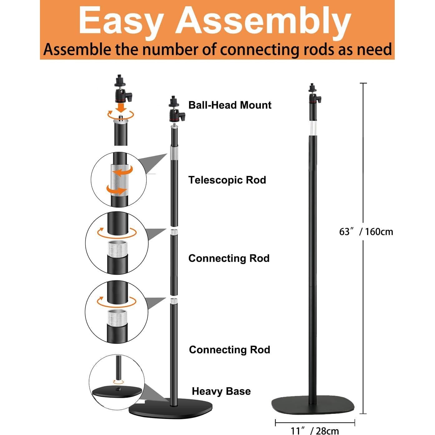 Soporte de Micrófono de Piso Ajustable HC-101-02 Negro