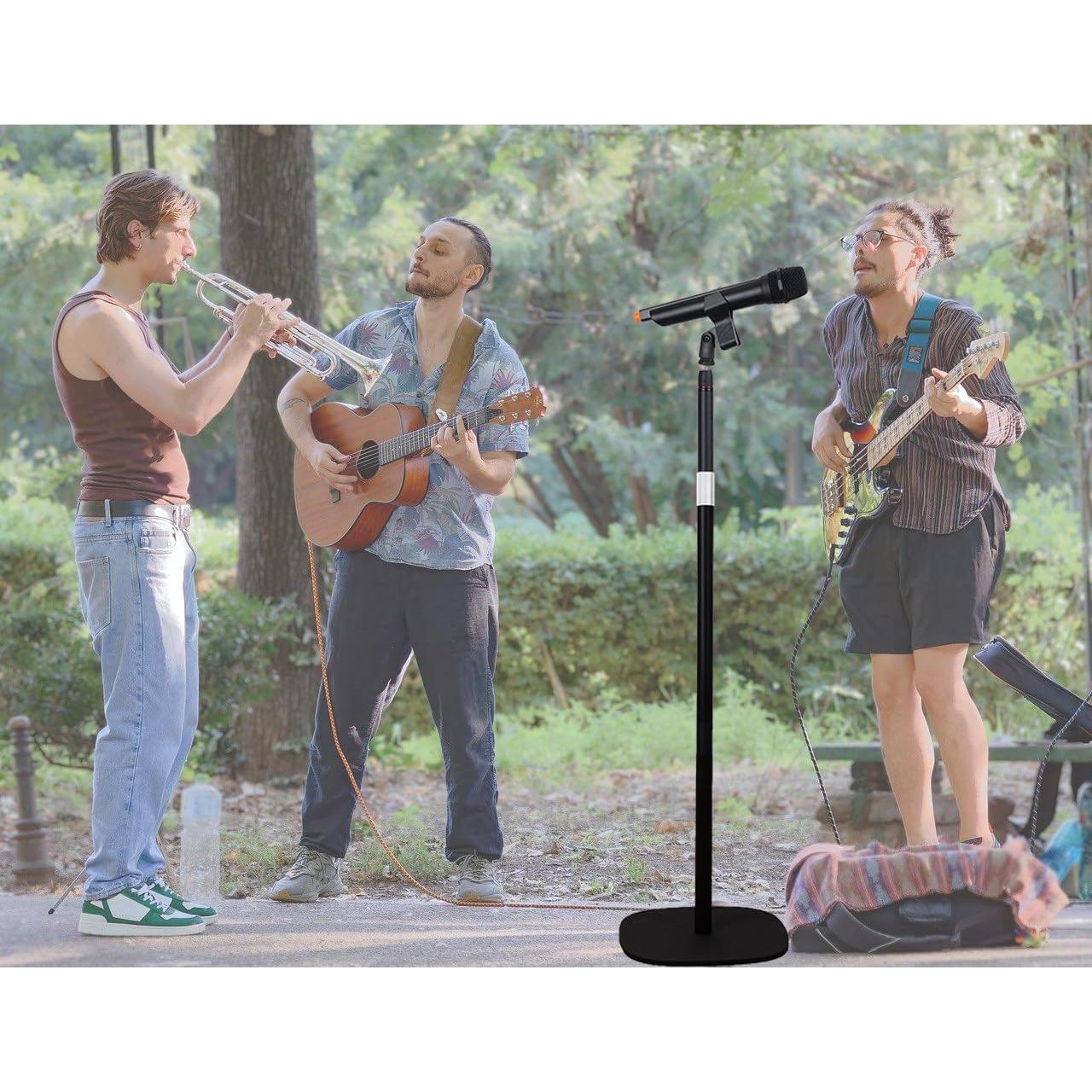 Soporte de Micrófono de Piso Ajustable HC-101-02 Negro