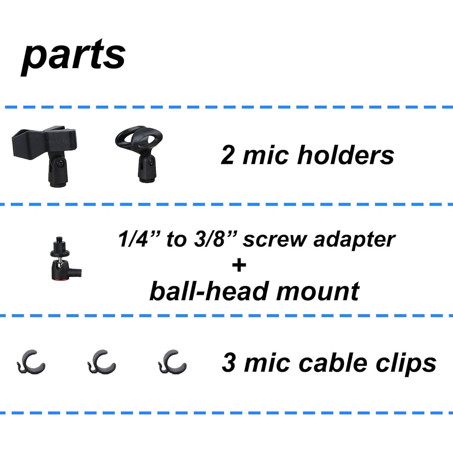 Soporte de Micrófono de Piso Ajustable HC-101-02 Negro