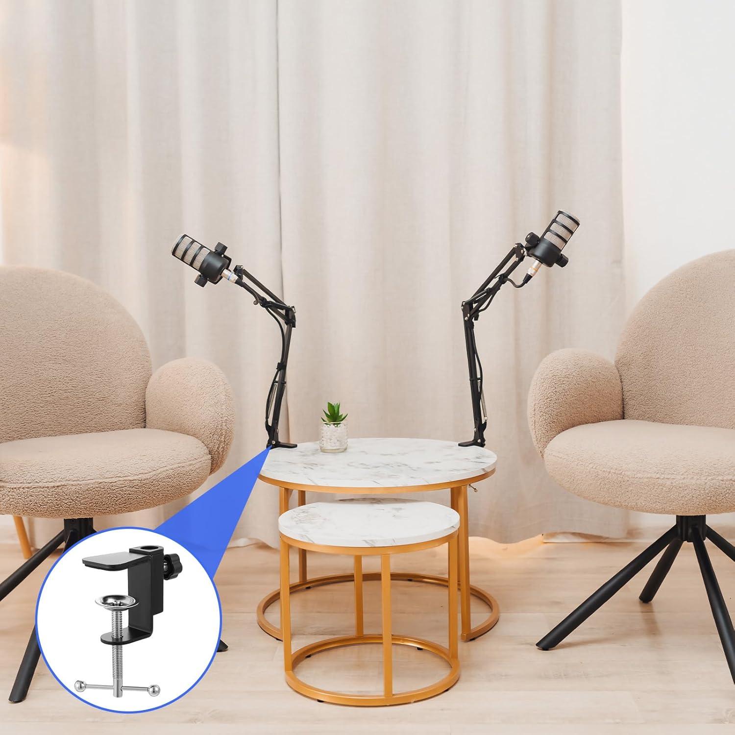 Abrazadera de Escritorio Metalica Soporte Micrófono Ajustable