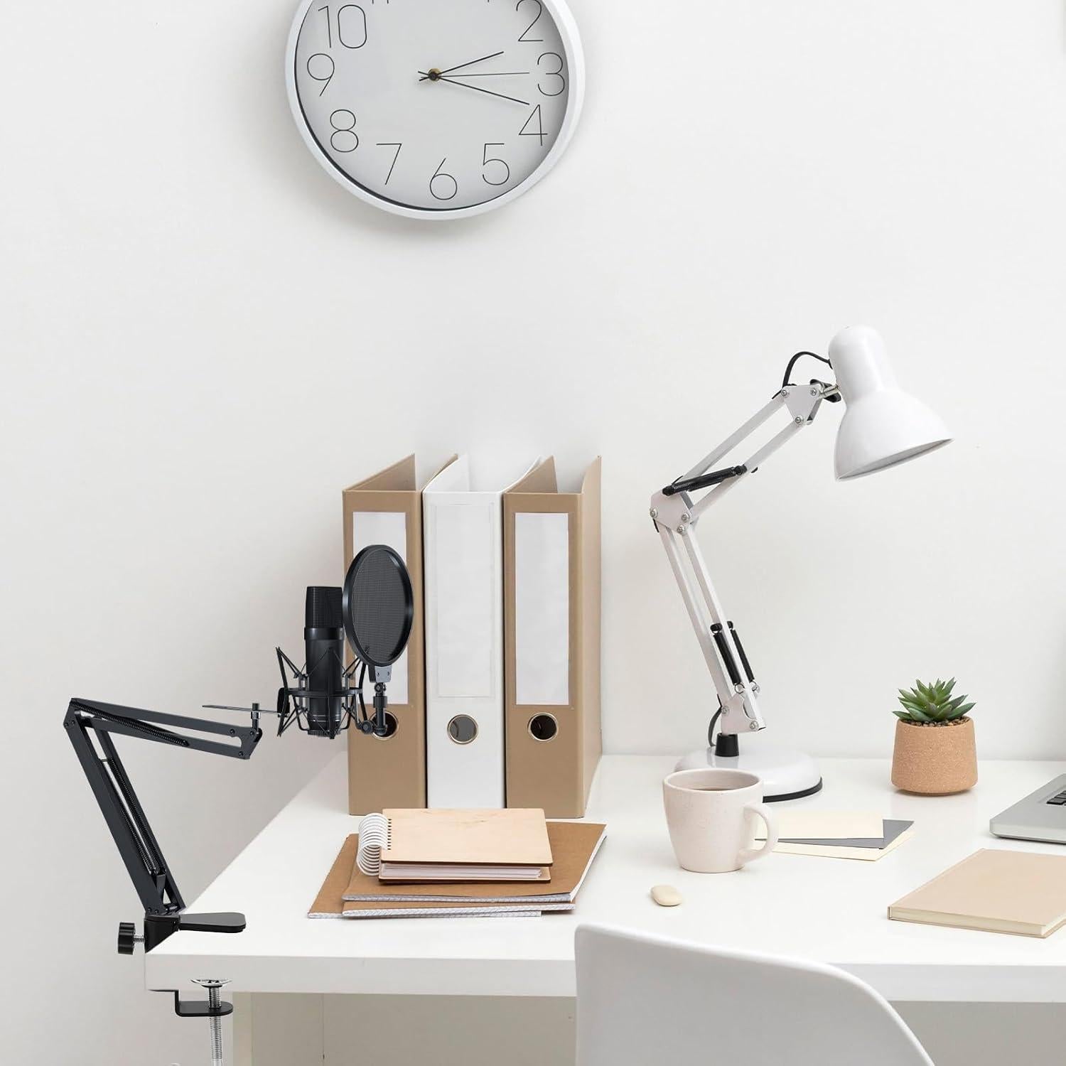 Abrazadera de Escritorio Metalica Soporte Micrófono Ajustable