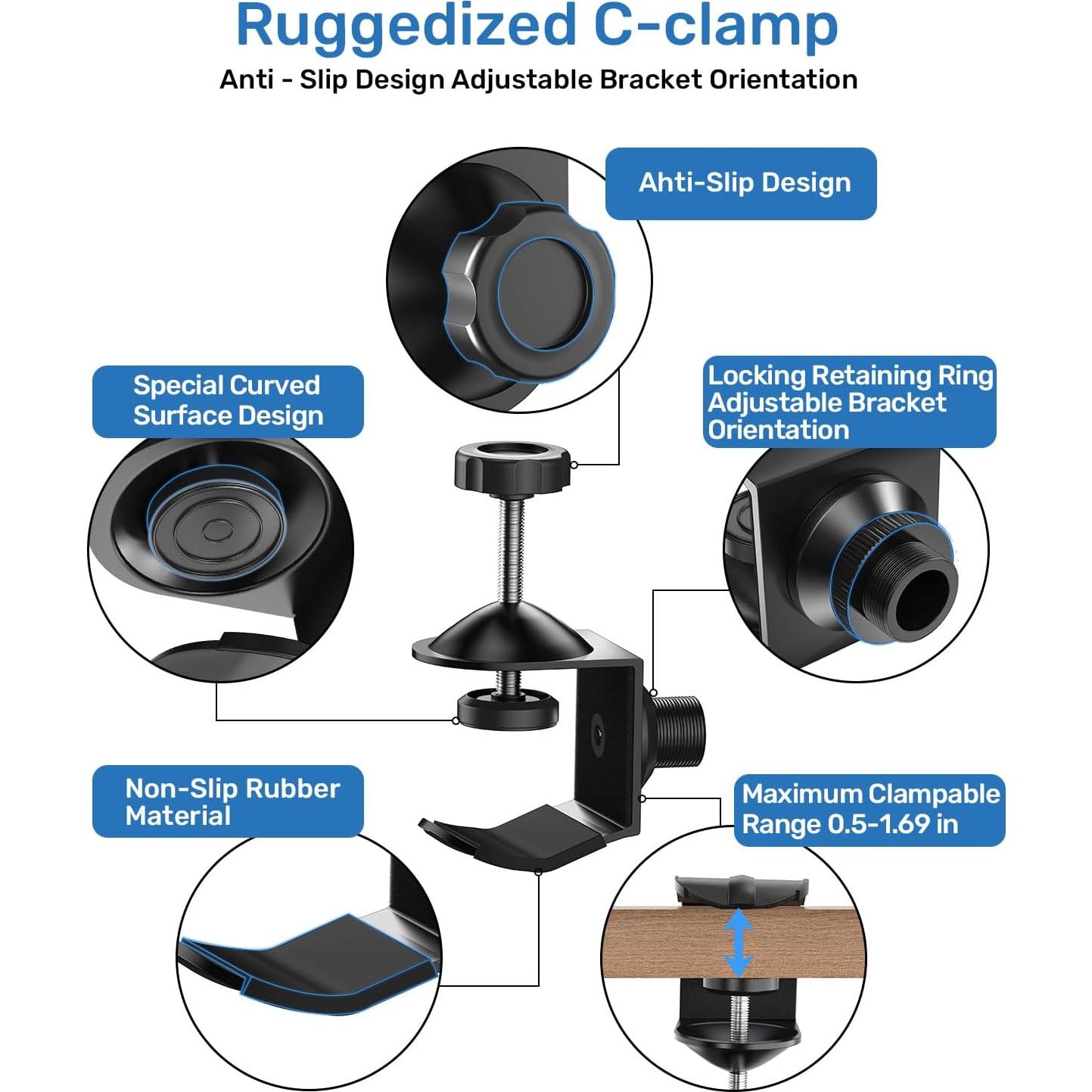 Soporte de Micrófono Flexible 48.26 cm con Super Clamp y Adaptadores