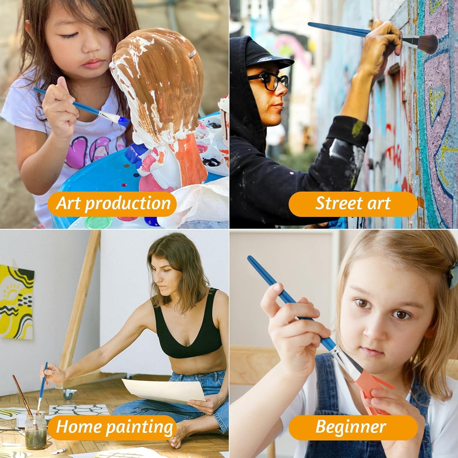 Conjunto de 6 Brochas de Mopa Mozeat Lens para Pintura Acrílica