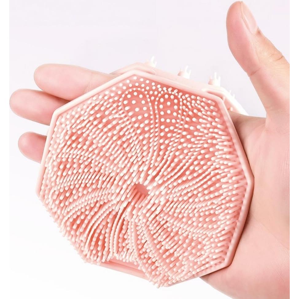 Cepillo Exfoliante Corporal de Silicona Doble Cara Rosa