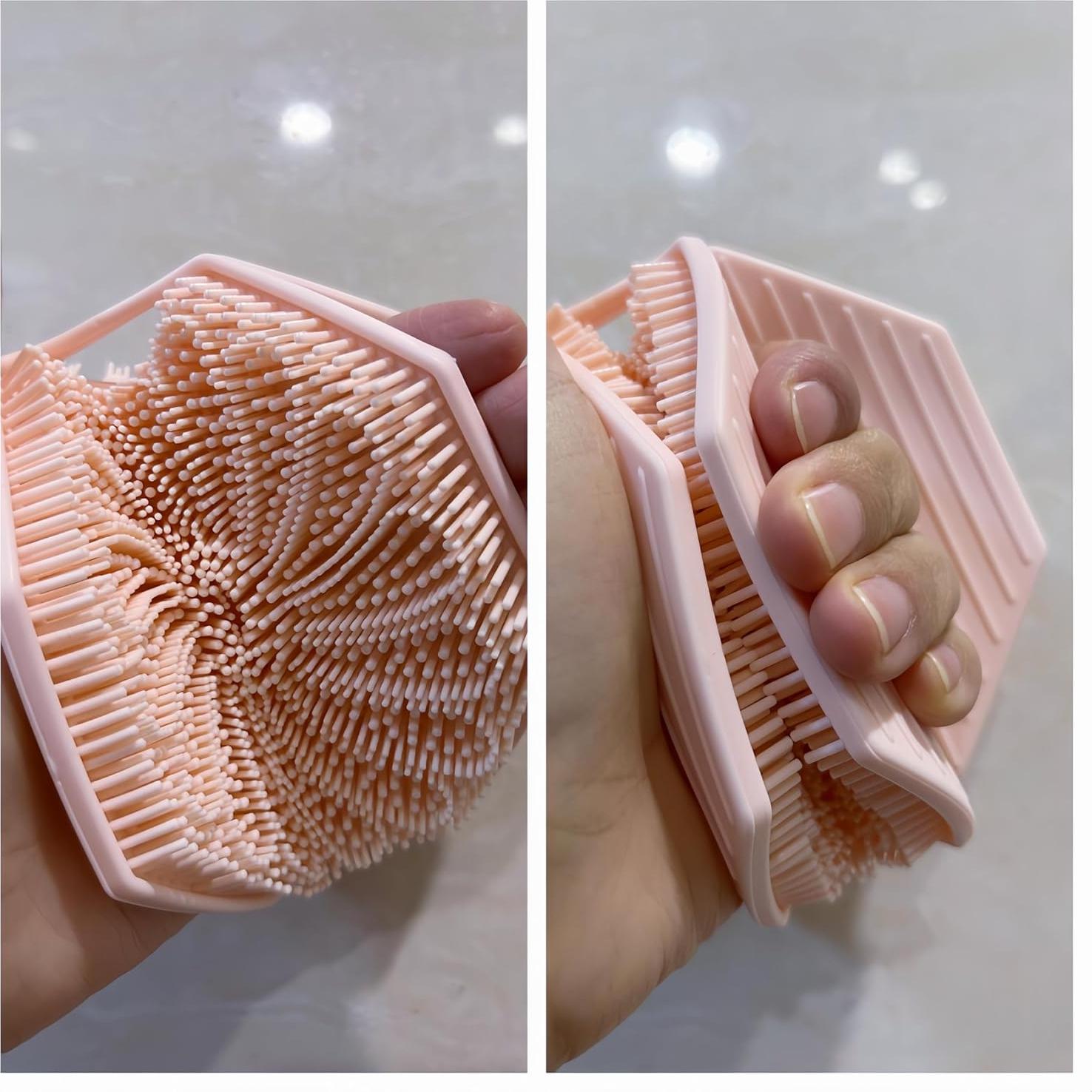 Cepillo Exfoliante Corporal de Silicona Doble Cara Rosa