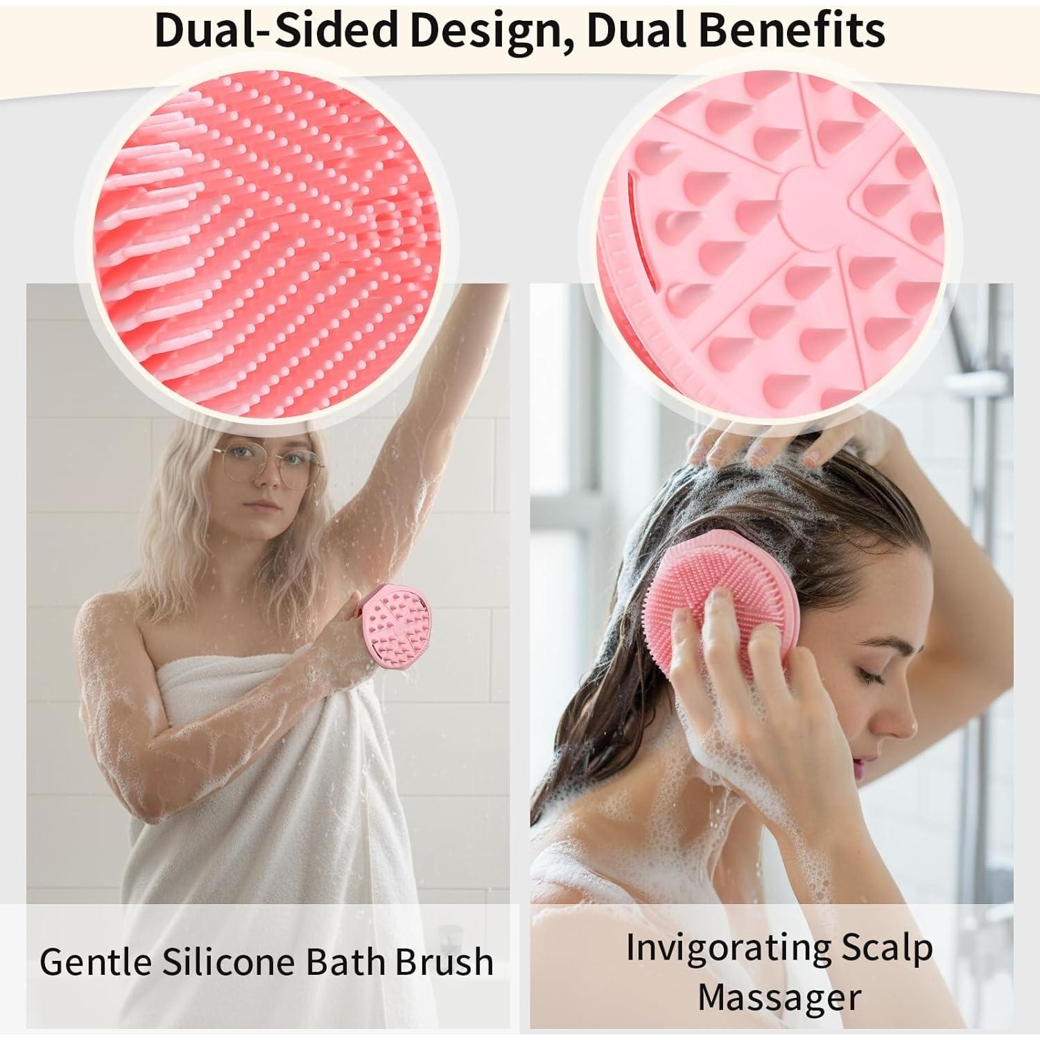 Exfoliante de Cuerpo de Silicona Fvbber Doble Cara Rosa 16x10cm