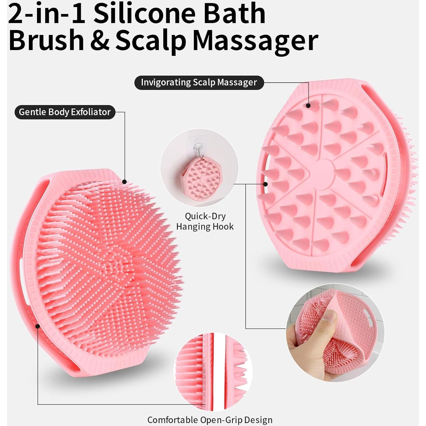 Exfoliante de Cuerpo de Silicona Fvbber Doble Cara Rosa 16x10cm