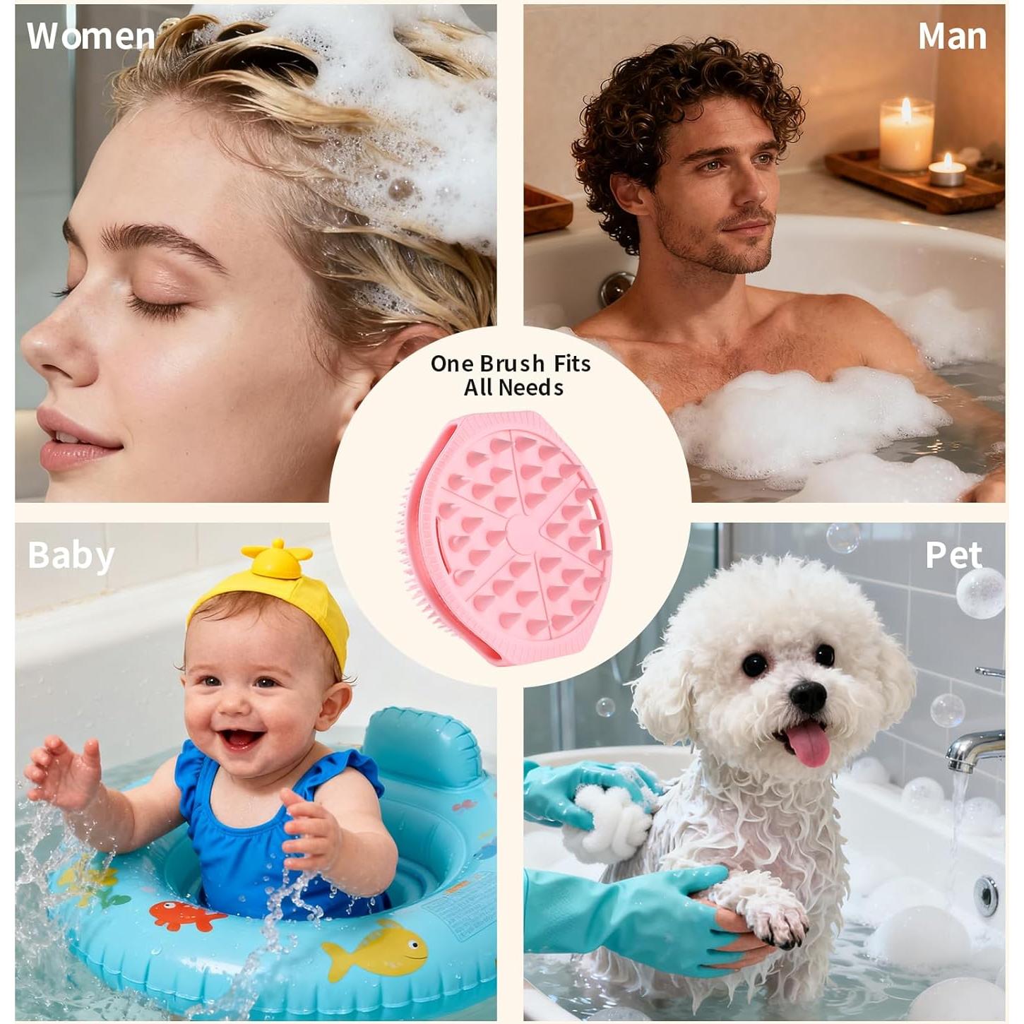 Exfoliante de Cuerpo de Silicona Fvbber Doble Cara Rosa 16x10cm