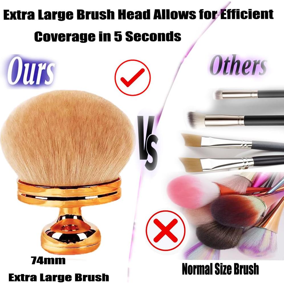 Brocha de Maquillaje Corporal Extra Grande AM RIGHT THIRTY 8.13 cm Oro Rosa