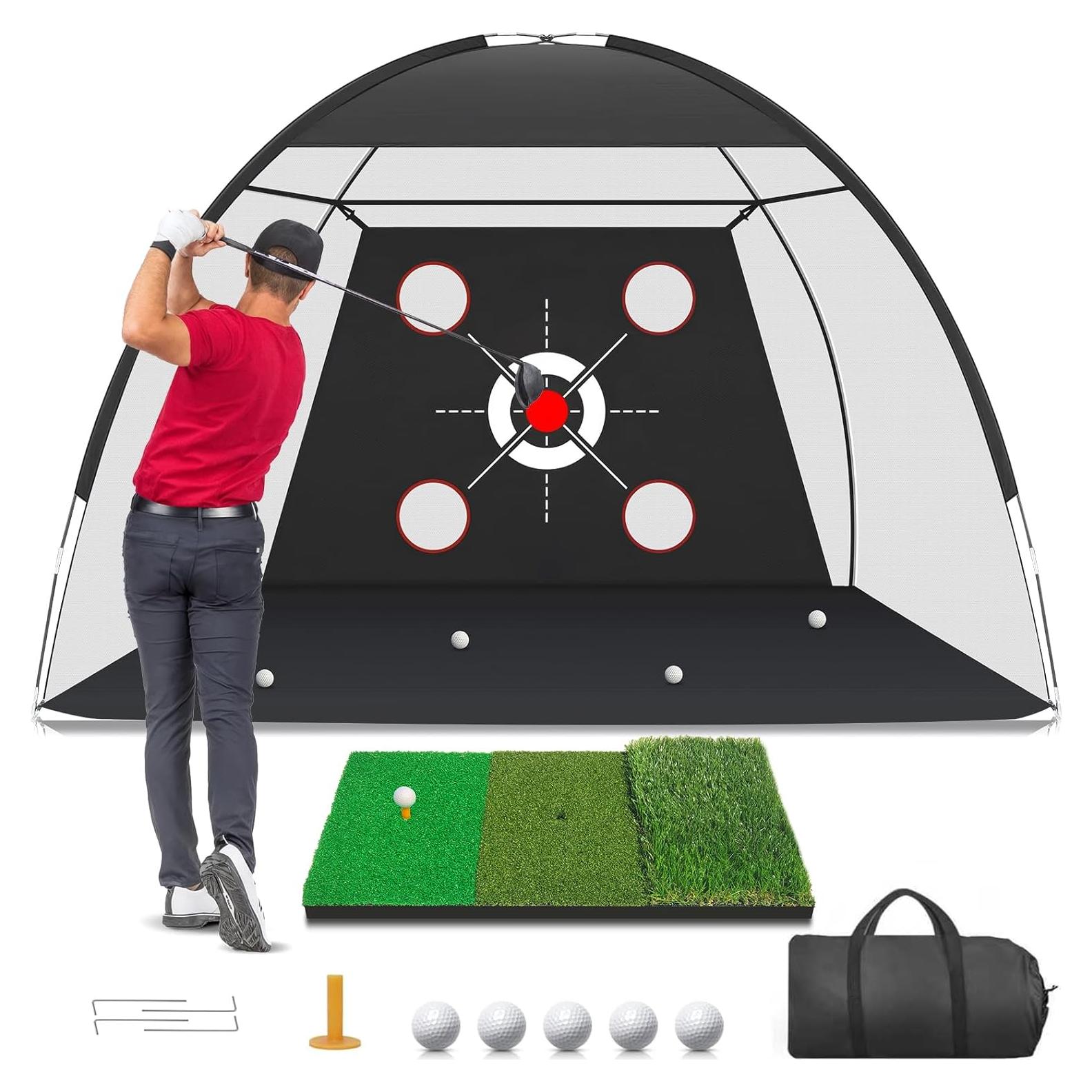 Red de Golf Zensouds 3.05x2.13m con Alfombrilla y Accesorios