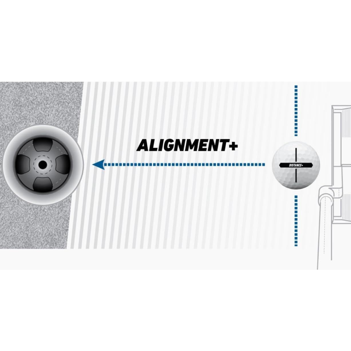 Pelotas de Golf Distance+ TaylorMade - 1 Docena, Ionómero, Blanco