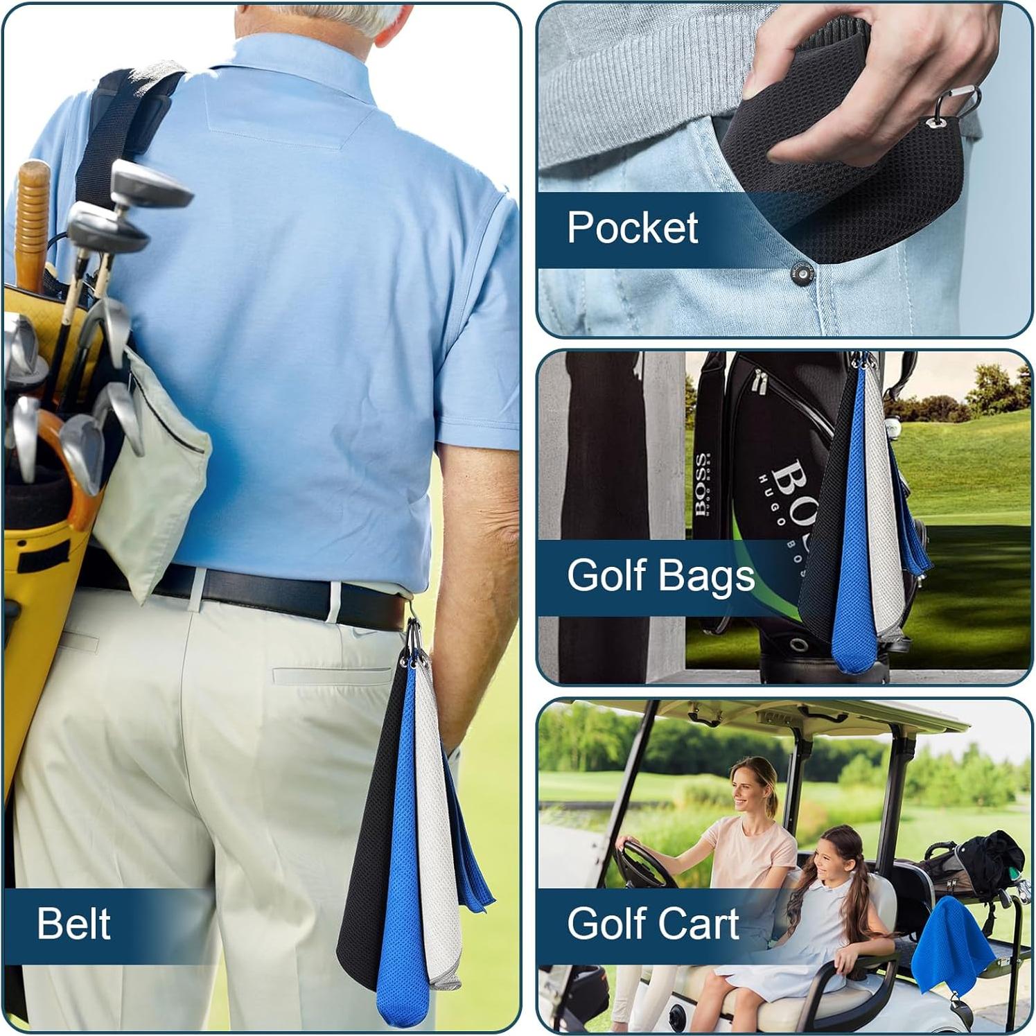 Paquete de 3 Toallas de Golf SPOROKET Microfibra 40.64cm