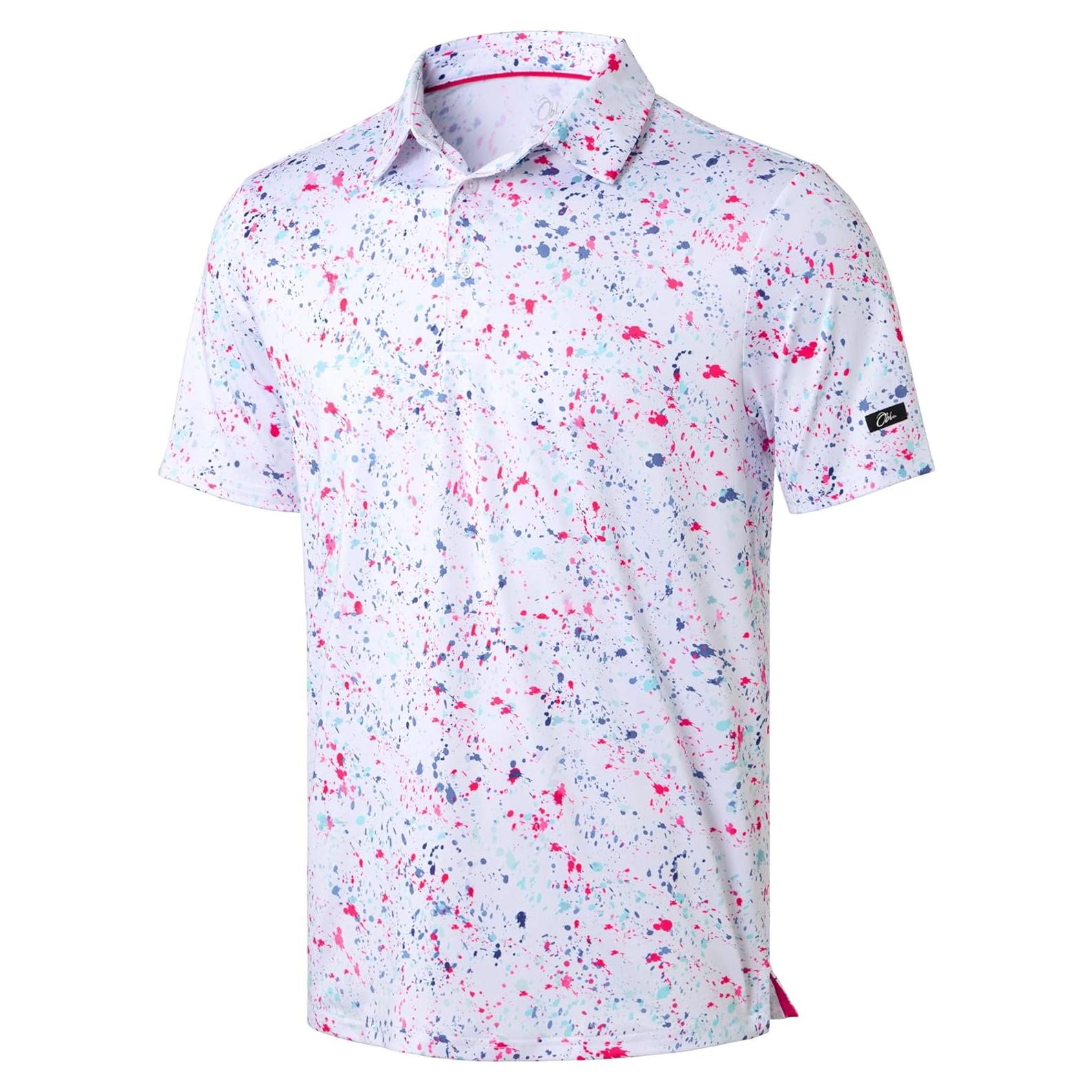 Camisa Polo de Golf para Hombres Obla X-Large Puntos Blancos