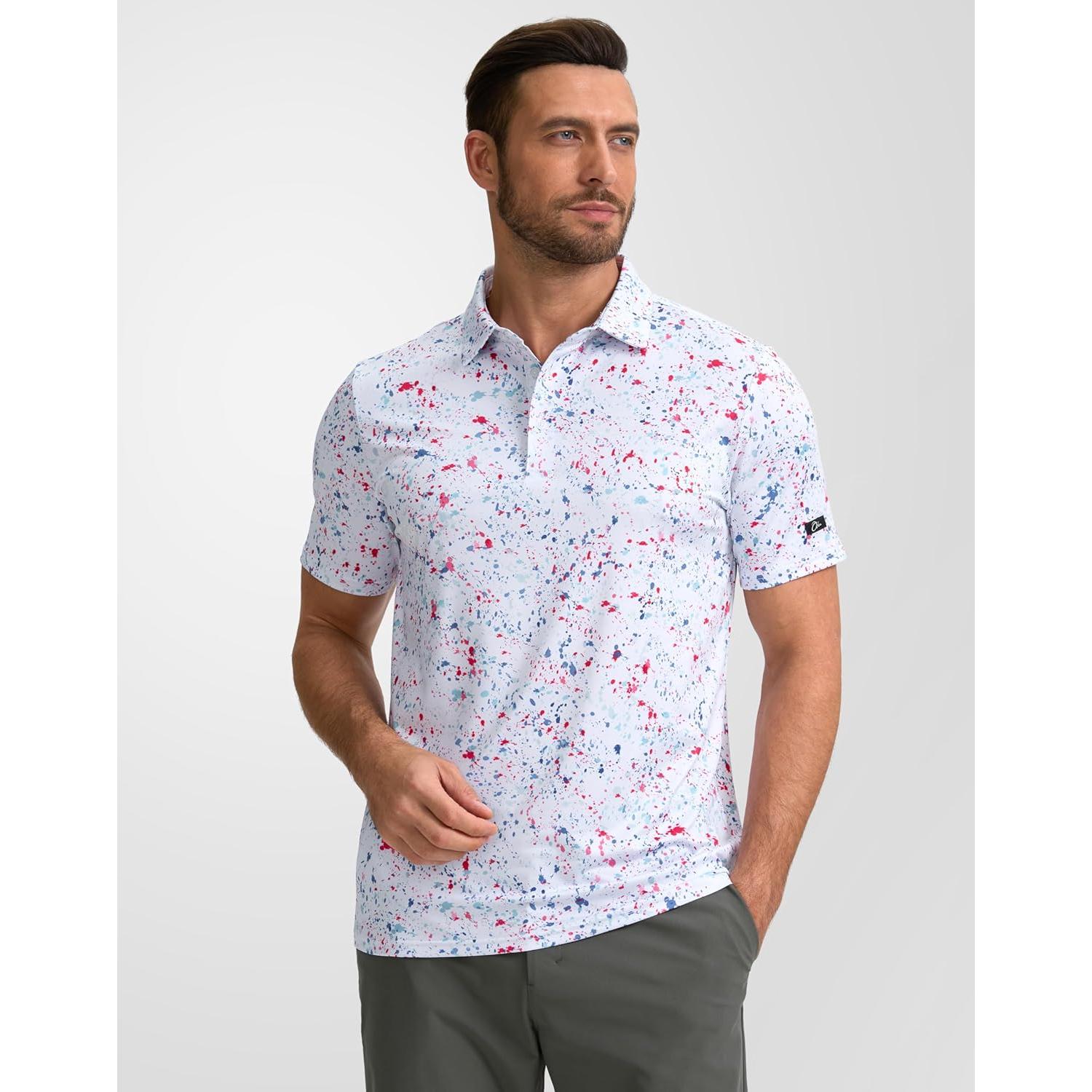 Camisa Polo de Golf para Hombres Obla X-Large Puntos Blancos