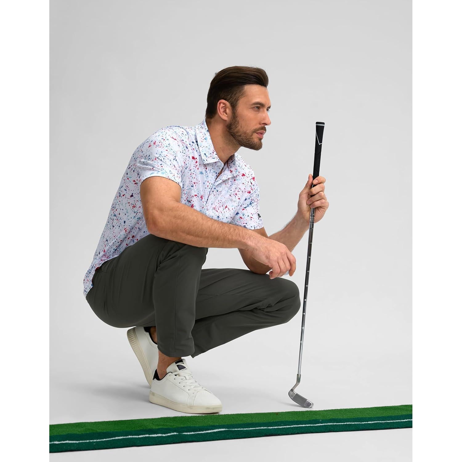 Camisa Polo de Golf para Hombres Obla X-Large Puntos Blancos