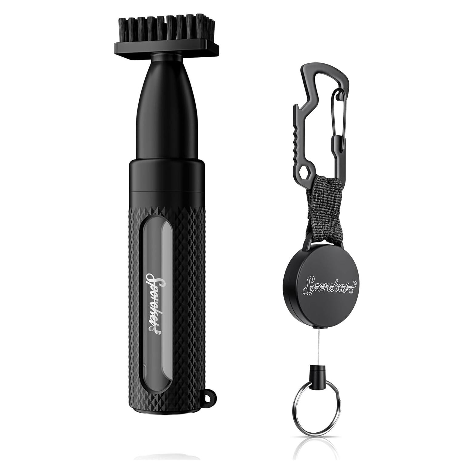 Cepillo Limpiador de Palos de Golf SPOROKET con Botella Presurizada