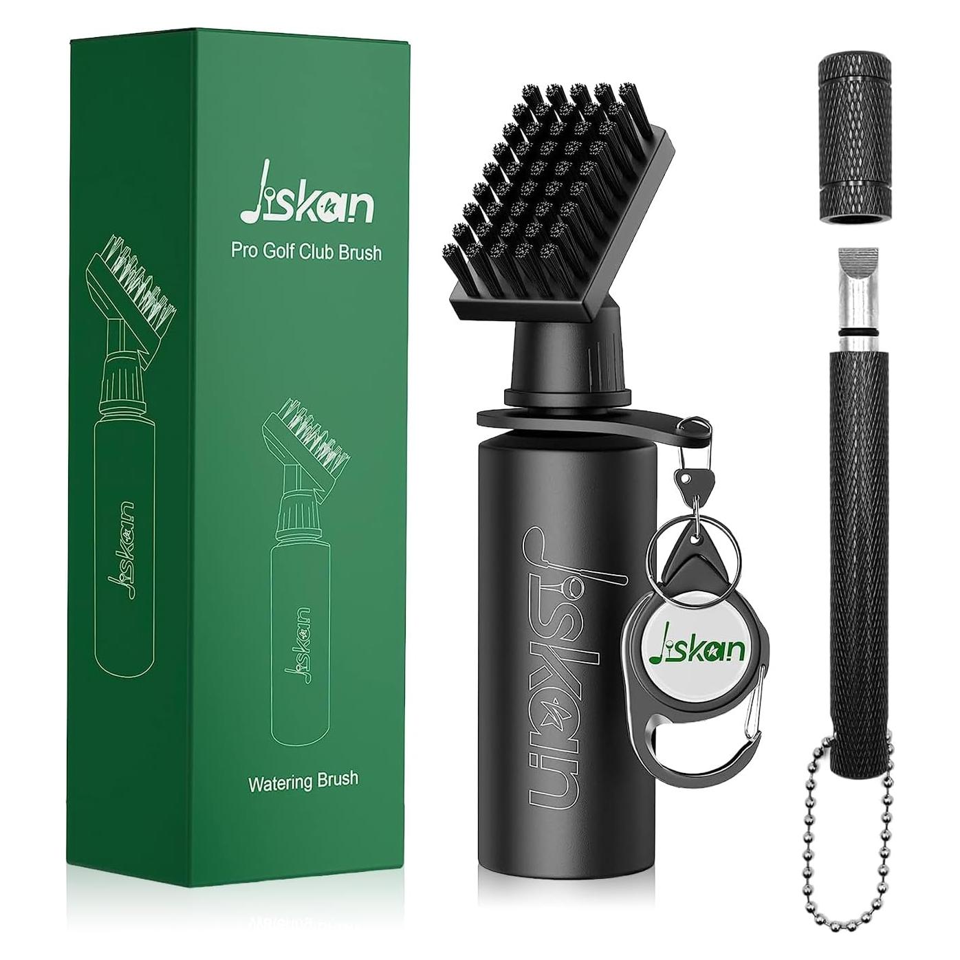 Kit de limpieza de palos de golf Jiskan con cepillo y afilador