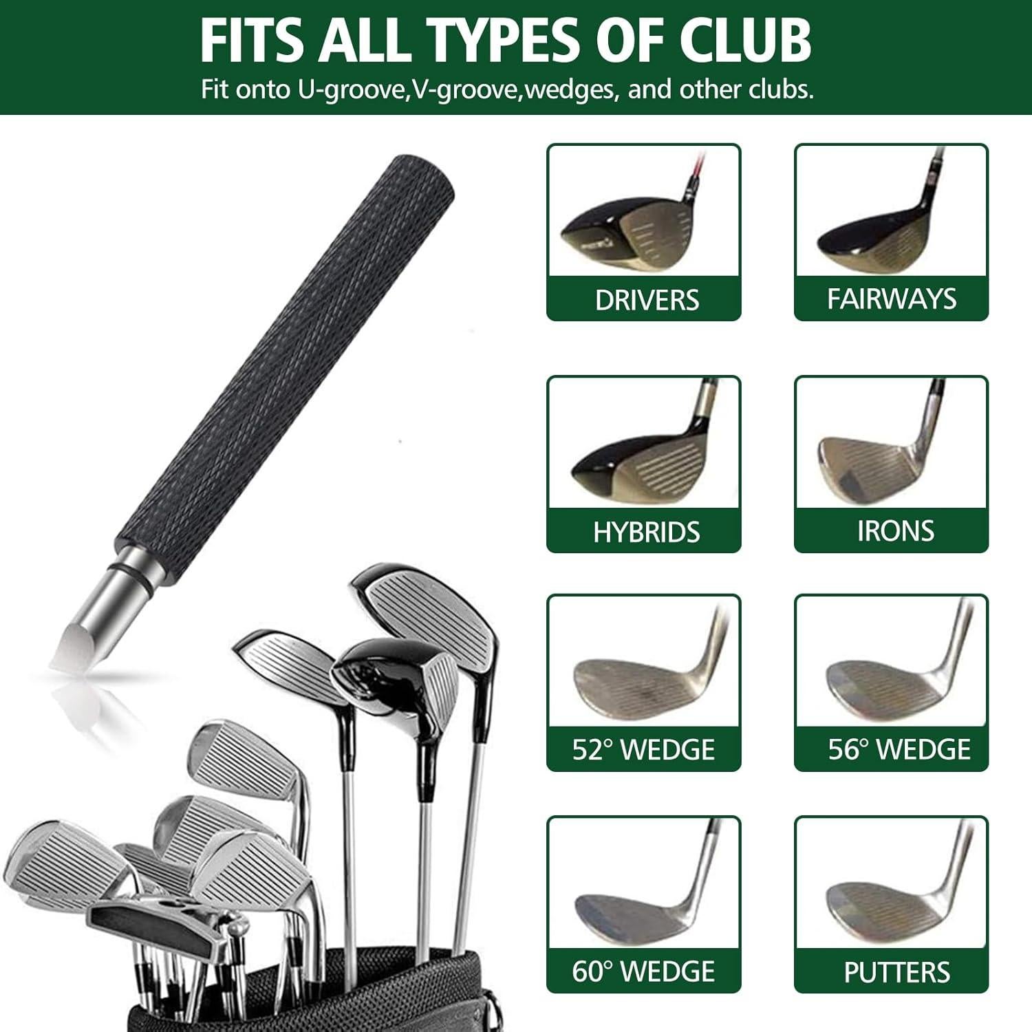 Kit de limpieza de palos de golf Jiskan con cepillo y afilador