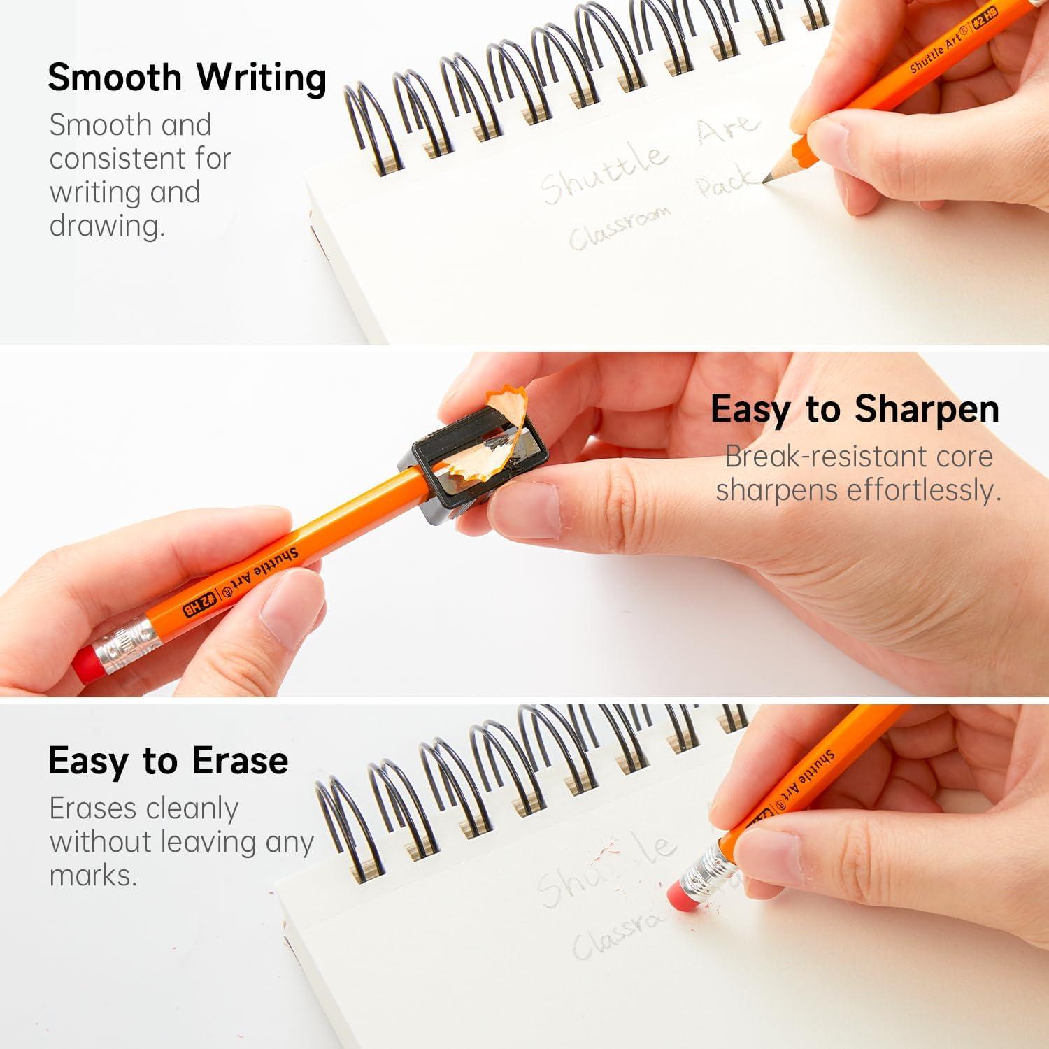 Paquete de 108 Lápices Shuttle Art #2 HB con Borradores