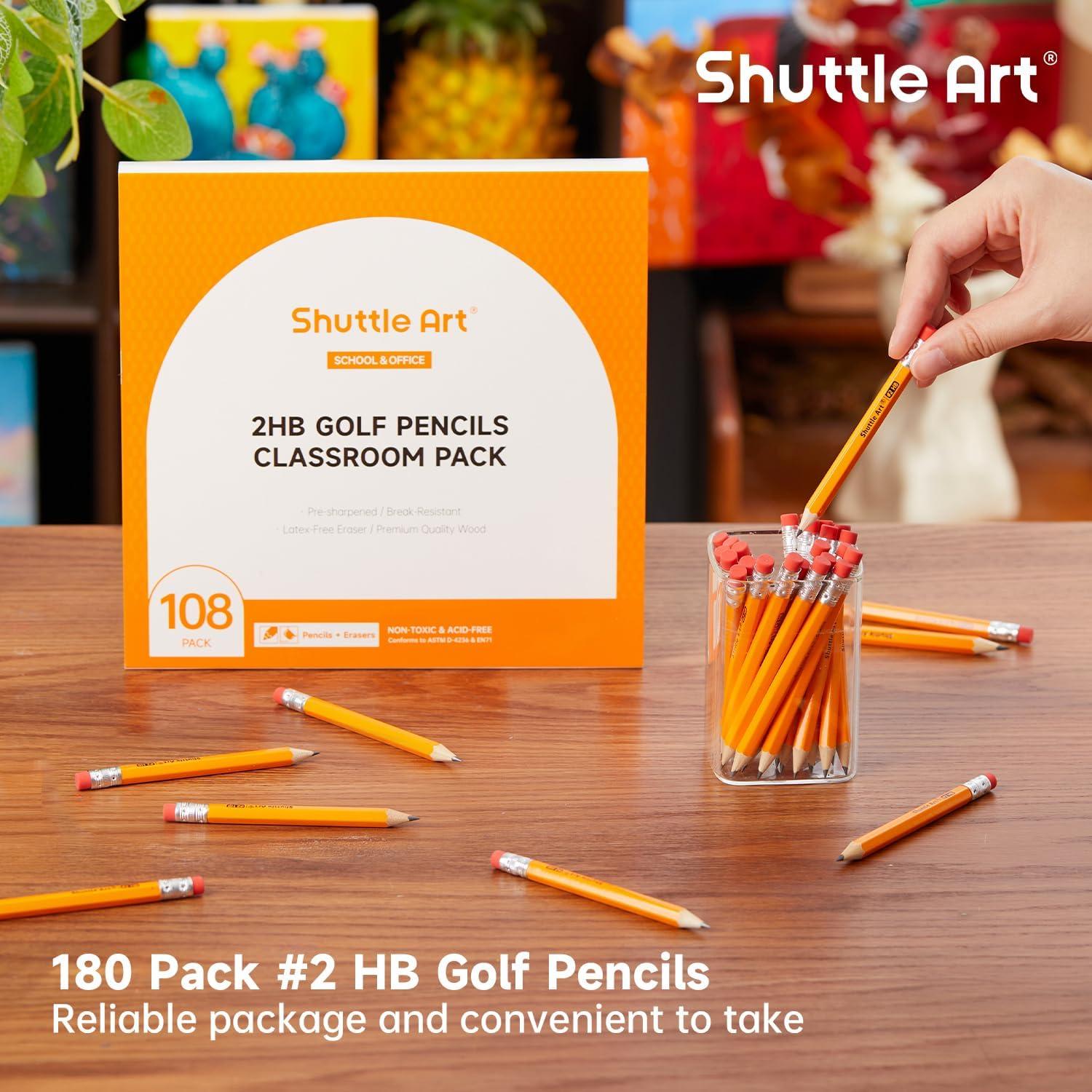 Paquete de 108 Lápices Shuttle Art #2 HB con Borradores