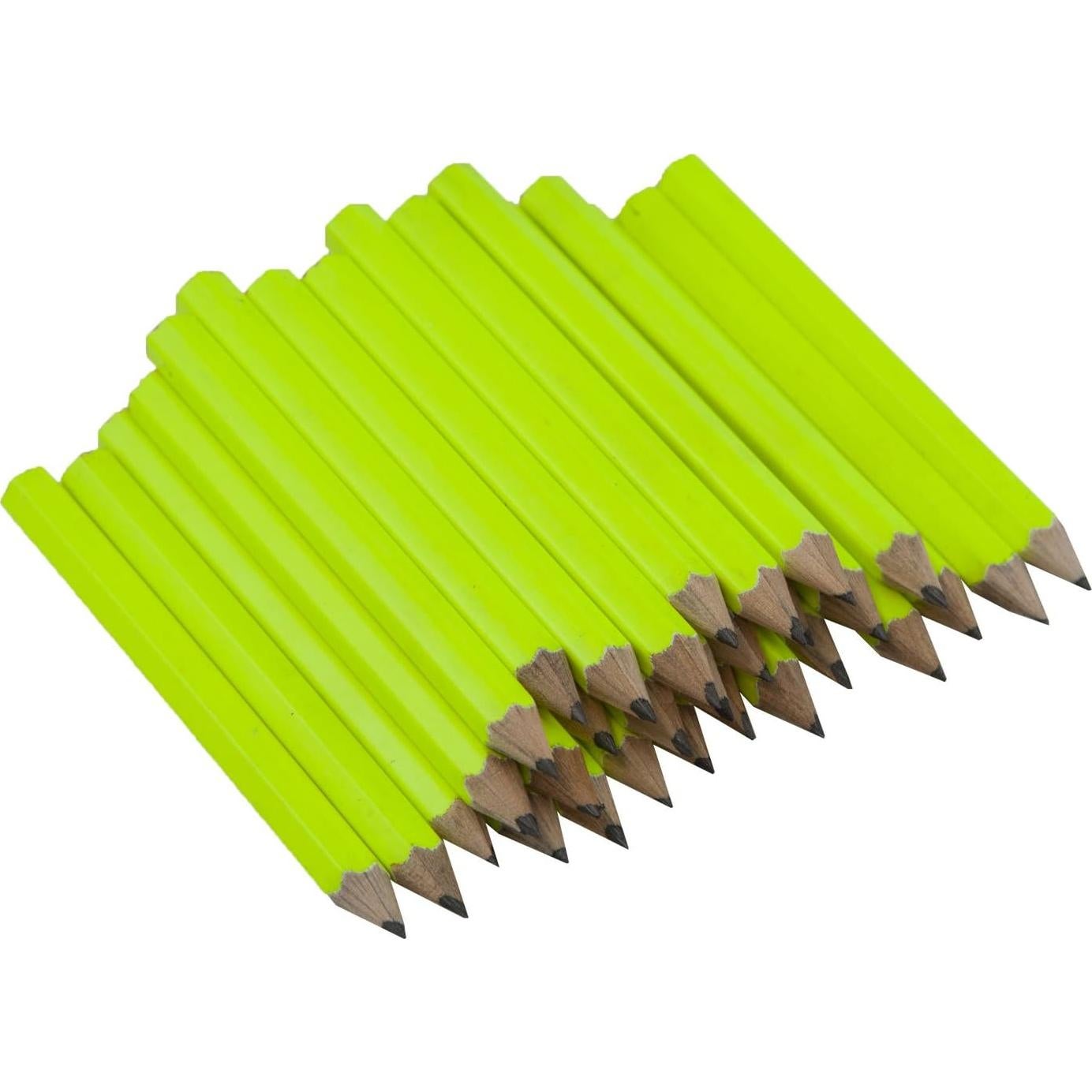 Lápices Cortos Afilados Alpen Glow Amarillo Neón - Caja 288