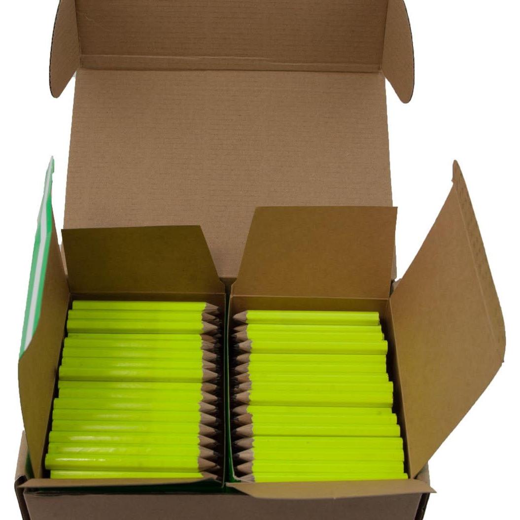 Lápices Cortos Afilados Alpen Glow Amarillo Neón - Caja 288