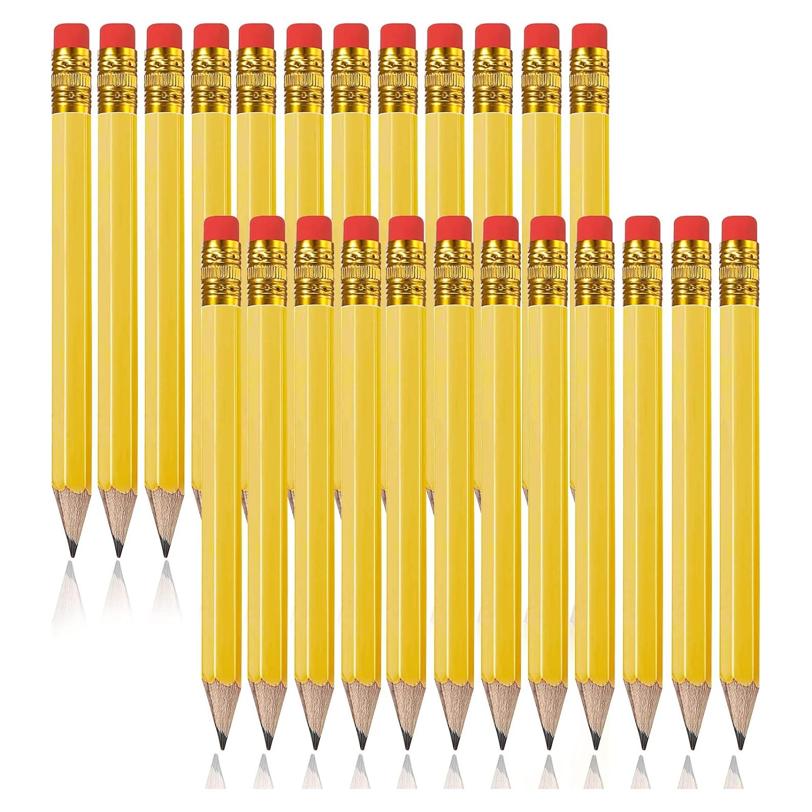 Zonon 24 Lápices Amarillos Hexagonales con Borrador 2B