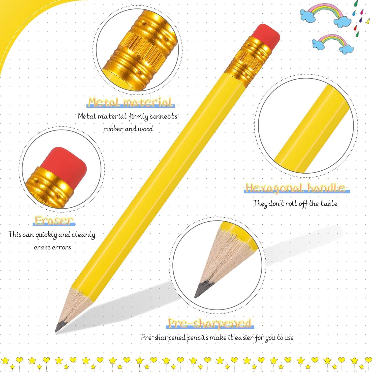 Zonon 24 Lápices Amarillos Hexagonales con Borrador 2B