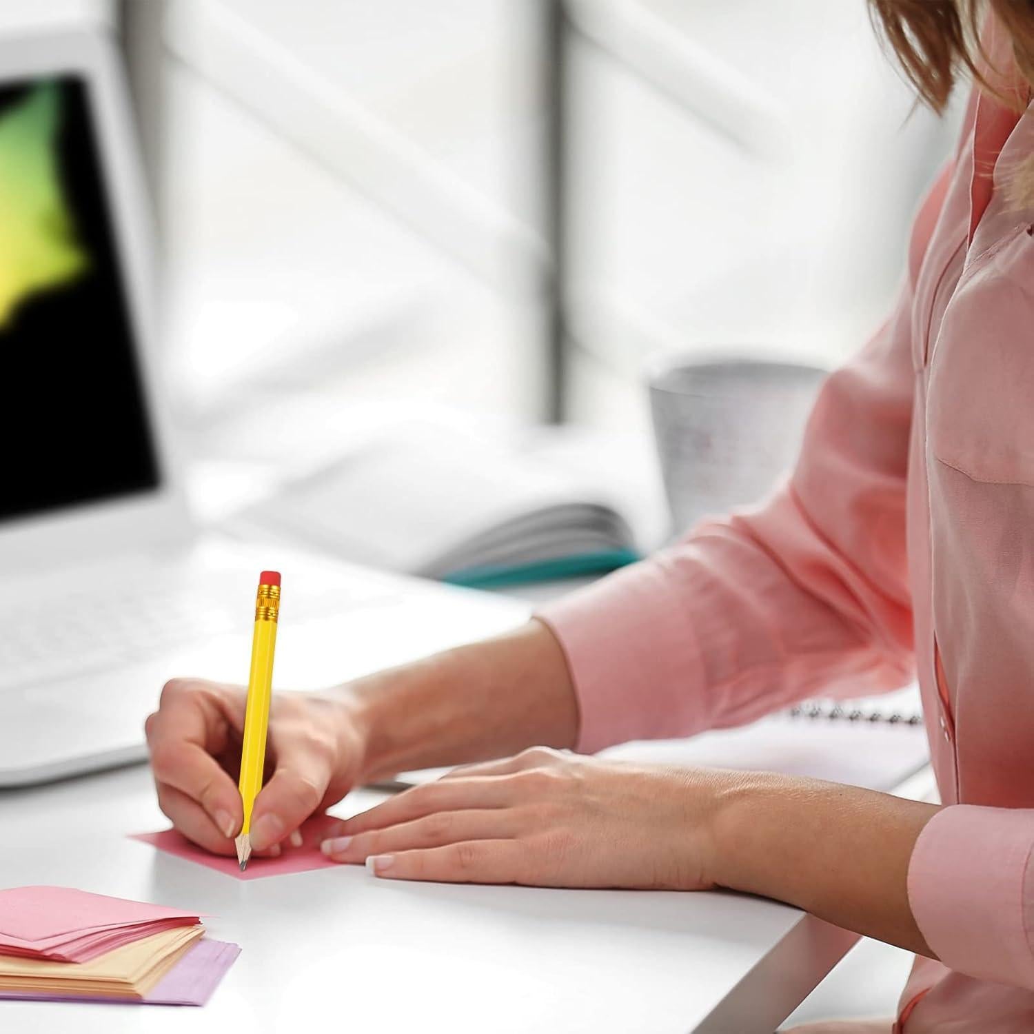 Zonon 24 Lápices Amarillos Hexagonales con Borrador 2B