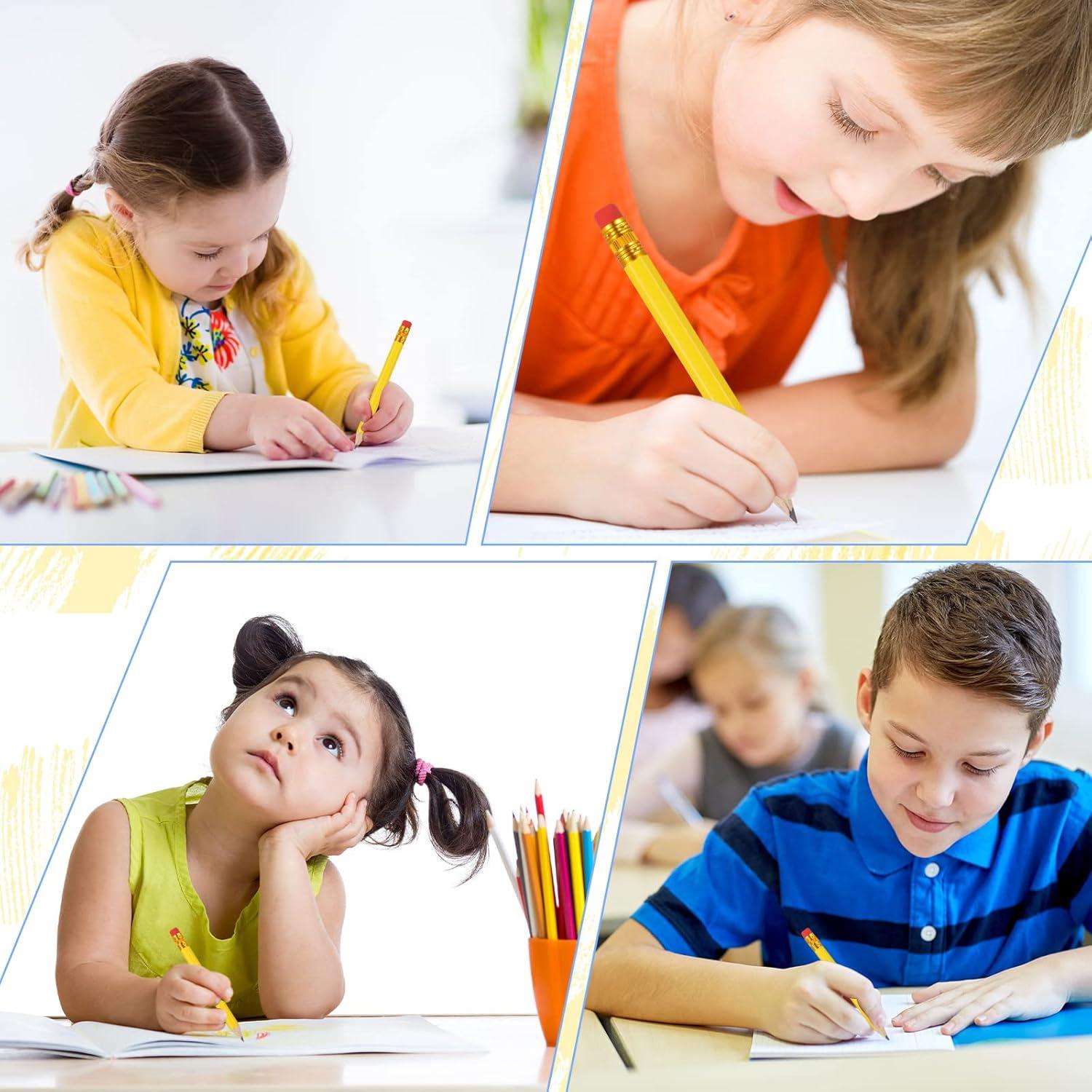 Zonon 24 Lápices Amarillos Hexagonales con Borrador 2B