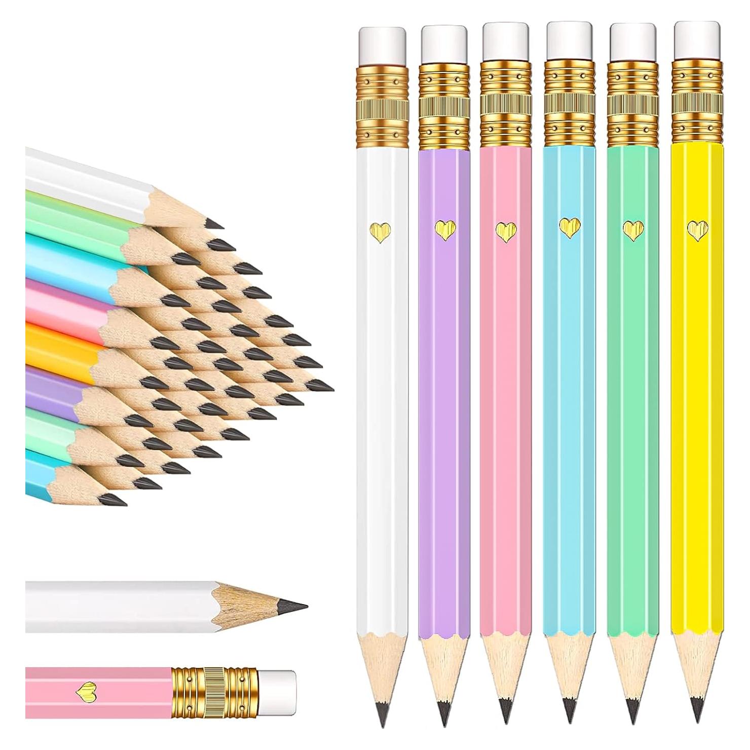 60 Lápices de Golf con Borrador Hawflu 10 cm Multicolor