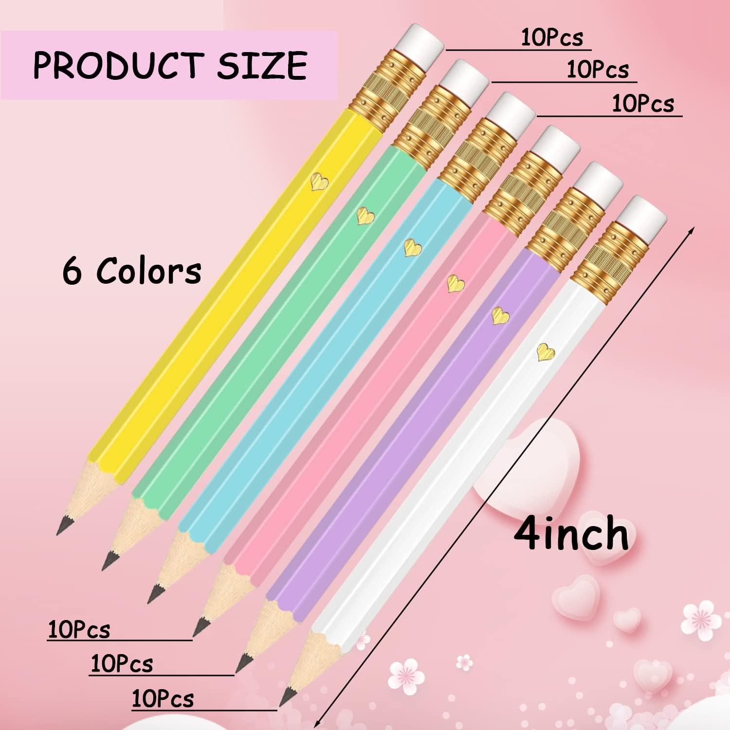 60 Lápices de Golf con Borrador Hawflu 10 cm Multicolor