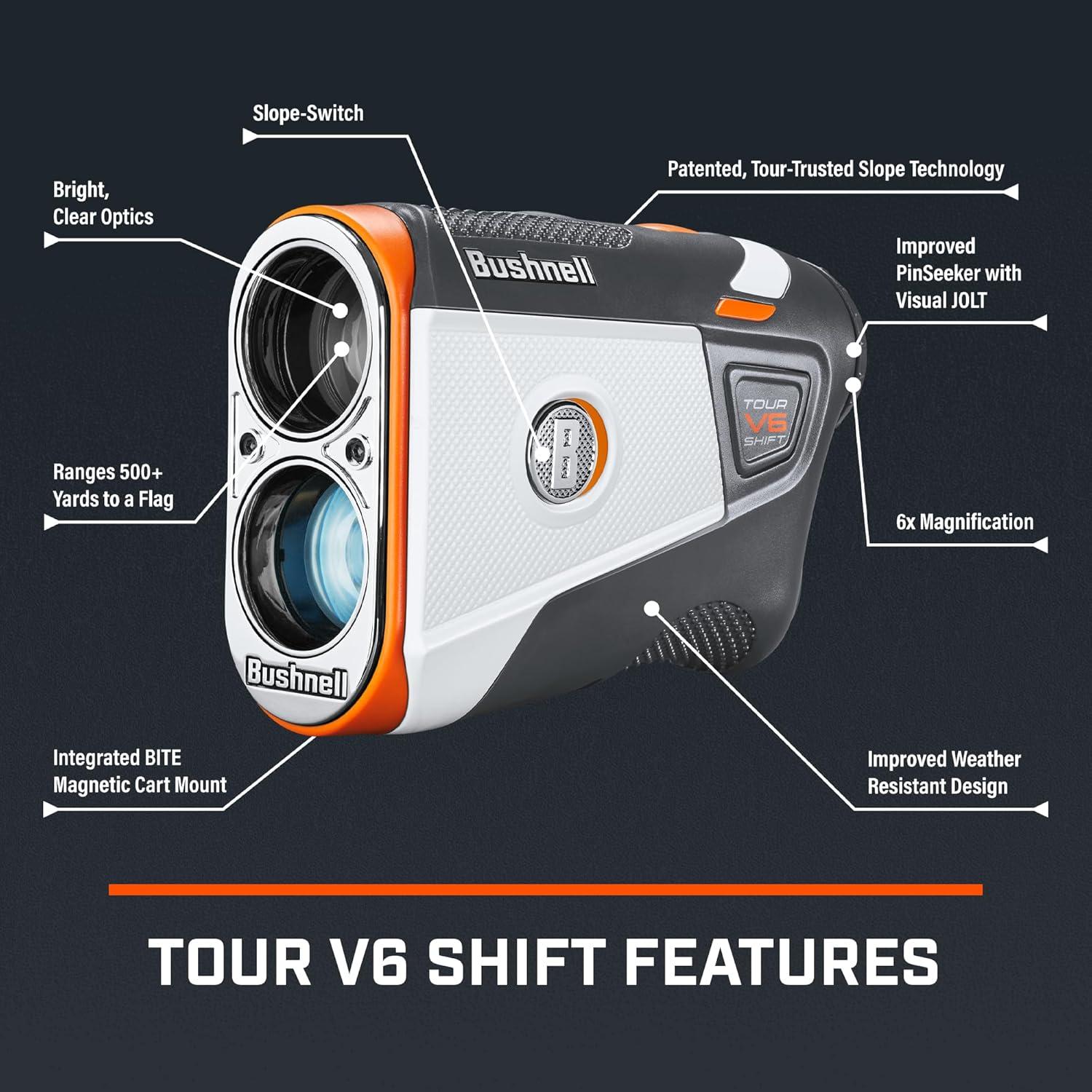 Medidor de Distancia de Golf Bushnell Tour V6 Shift 1300m