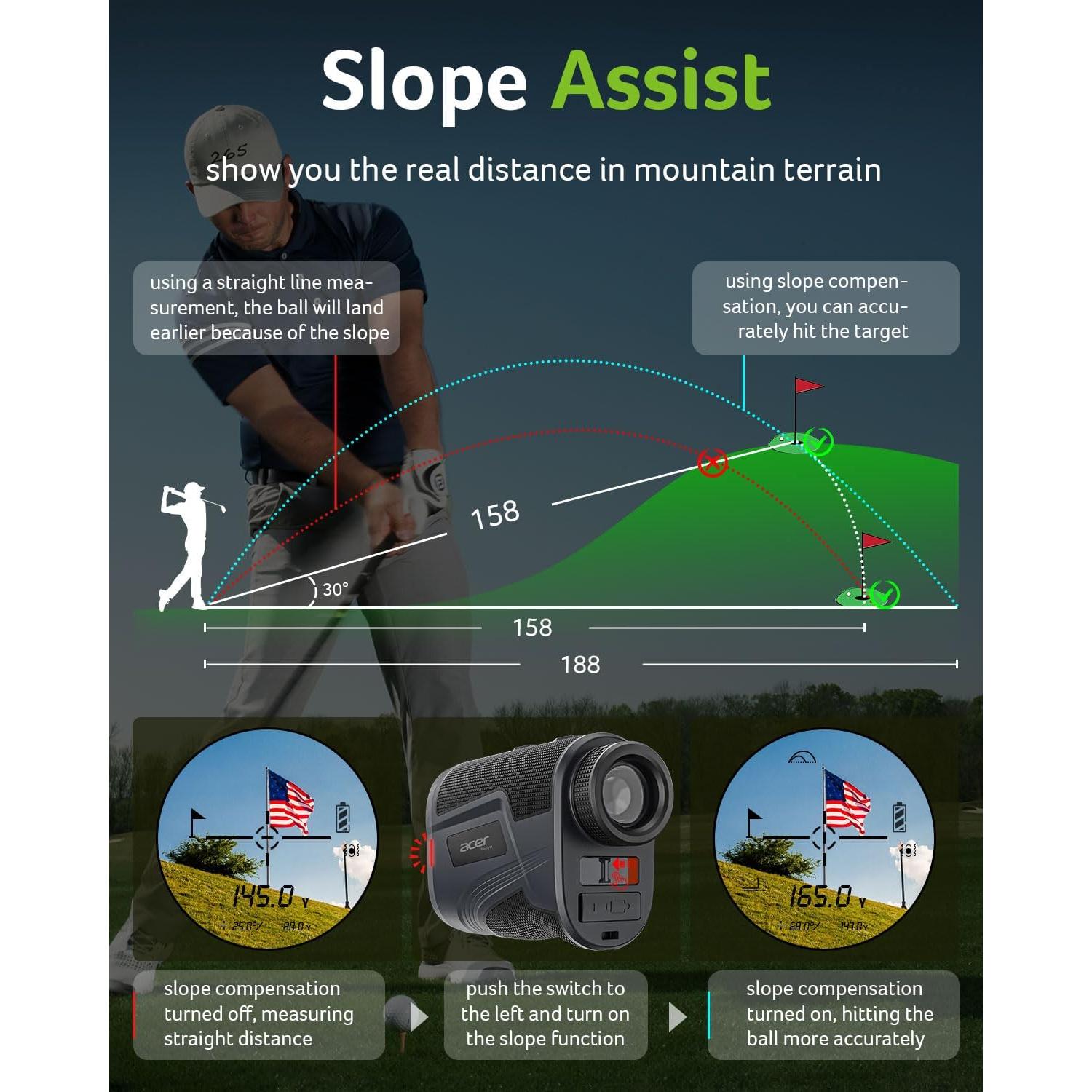 Medidor de Rango de Golf Acer Gadget SW-RF700 800m 6x