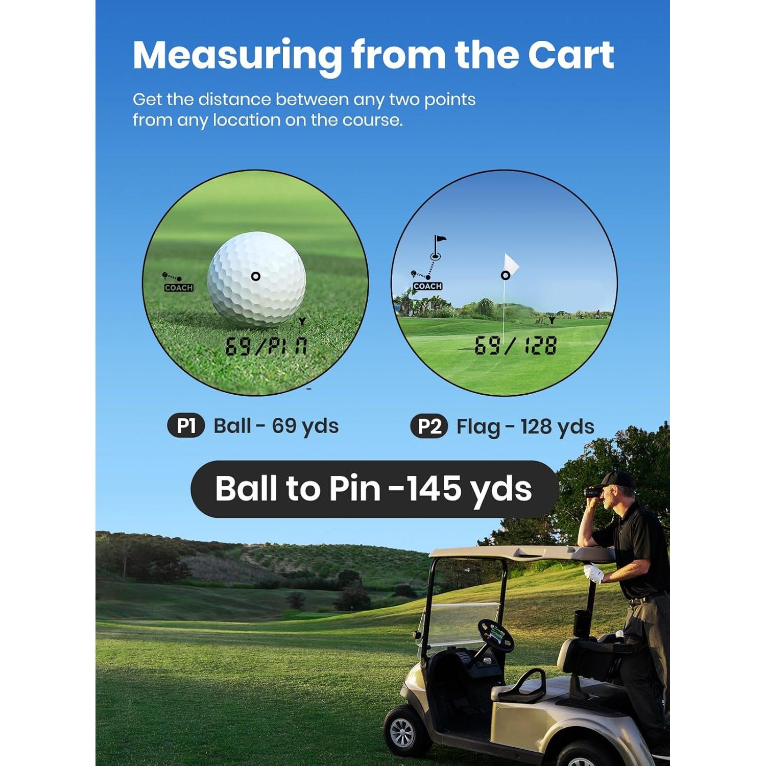 Medidor de Distancia de Golf ACEGMET PFS5 - 1300 m, Pantalla Doble