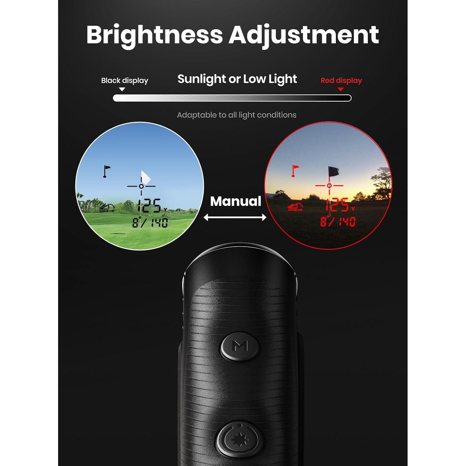 Medidor de Distancia de Golf ACEGMET PFS5 - 1300 m, Pantalla Doble