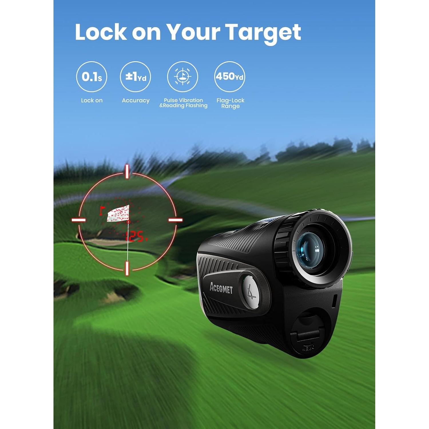 Medidor de Distancia de Golf ACEGMET PFS5 - 1300 m, Pantalla Doble