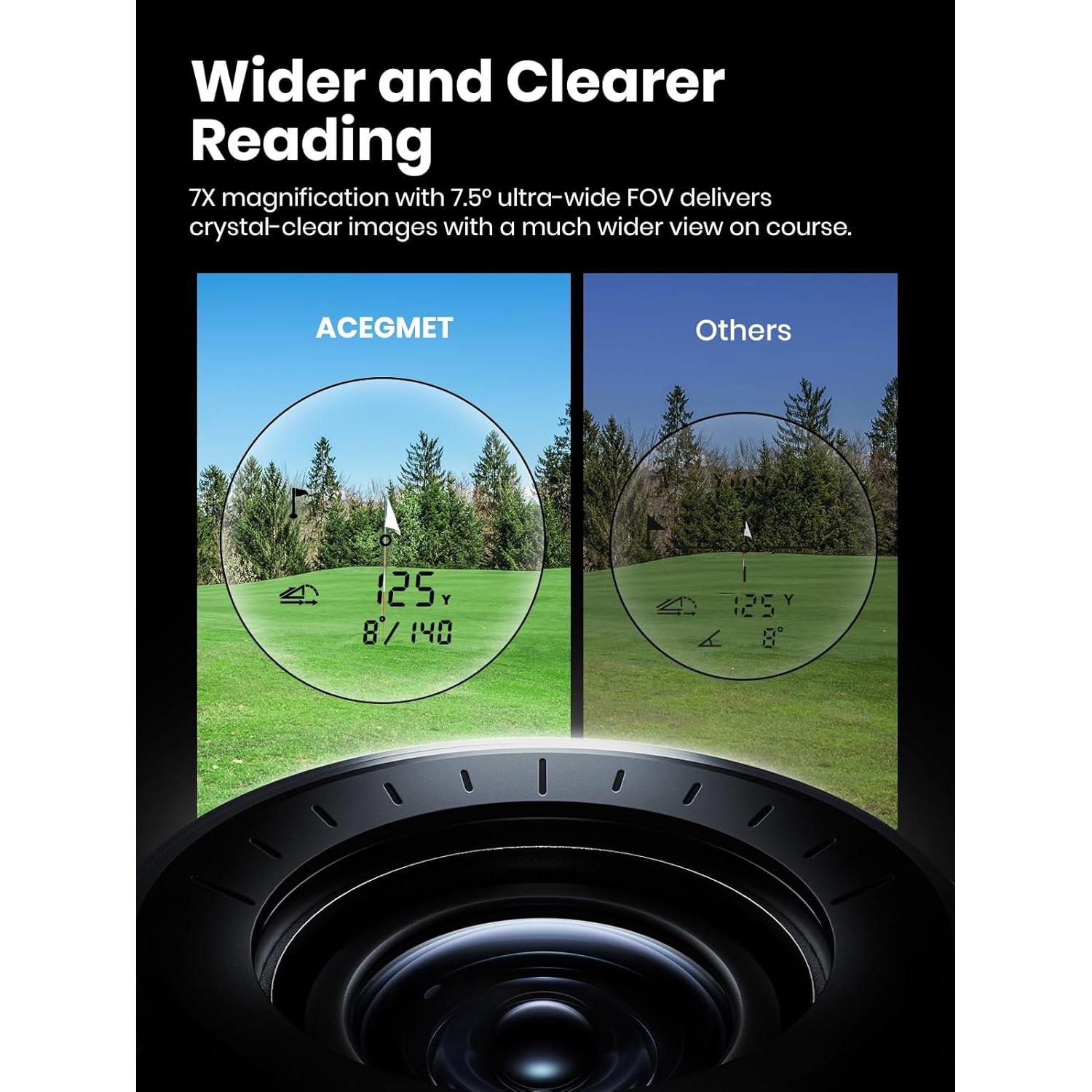 Medidor de Distancia de Golf ACEGMET PFS5 - 1300 m, Pantalla Doble